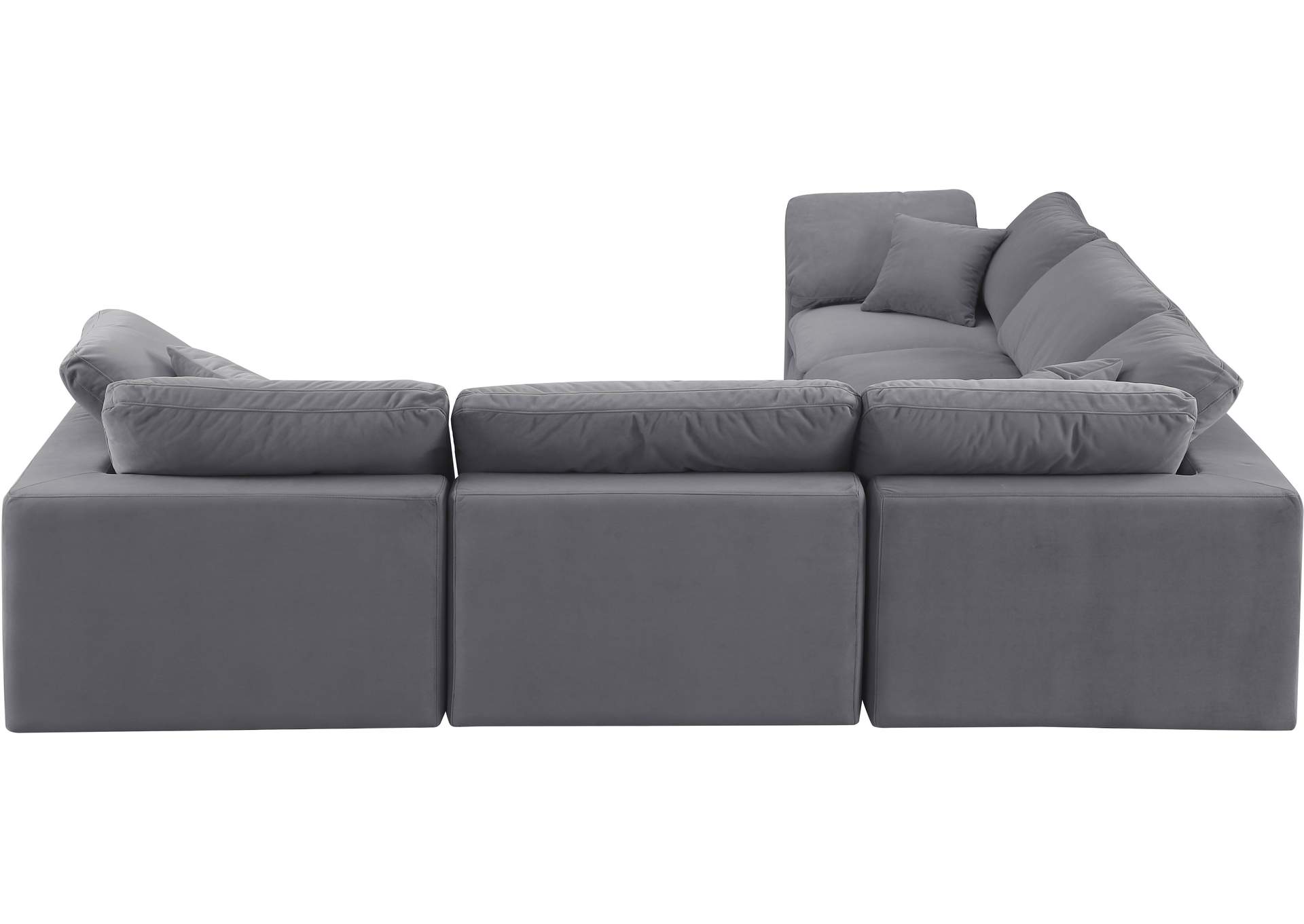 Comfy Grey Velvet Modular Sectional,Meridian Furniture