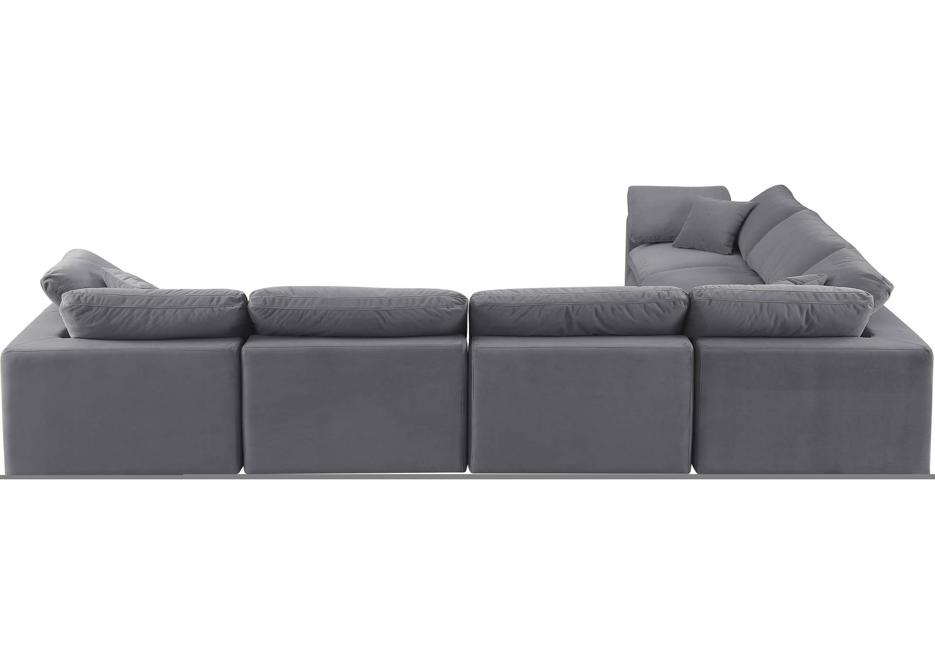 Comfy Grey Velvet Modular Sectional,Meridian Furniture