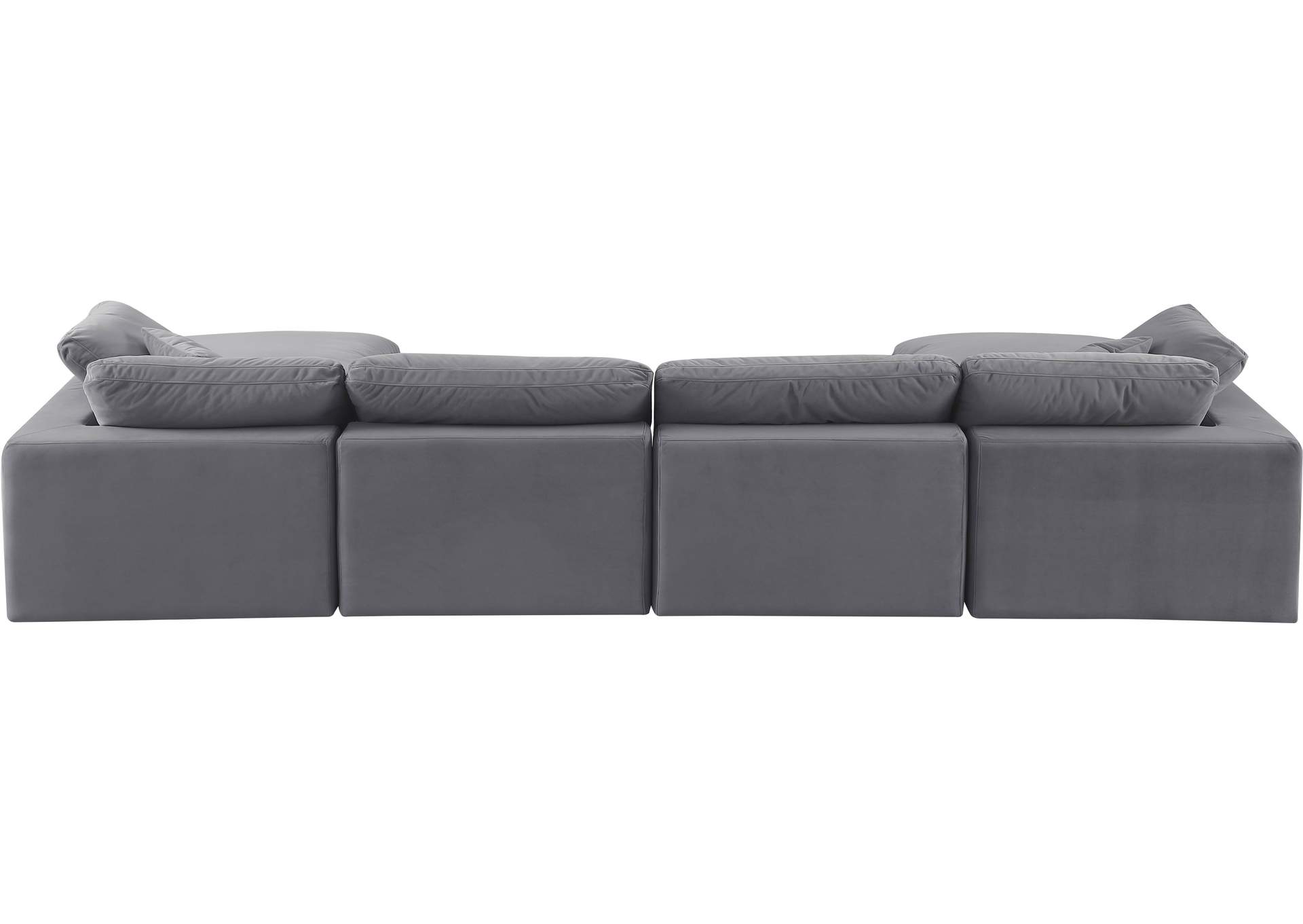 Comfy Grey Velvet Modular Sectional,Meridian Furniture