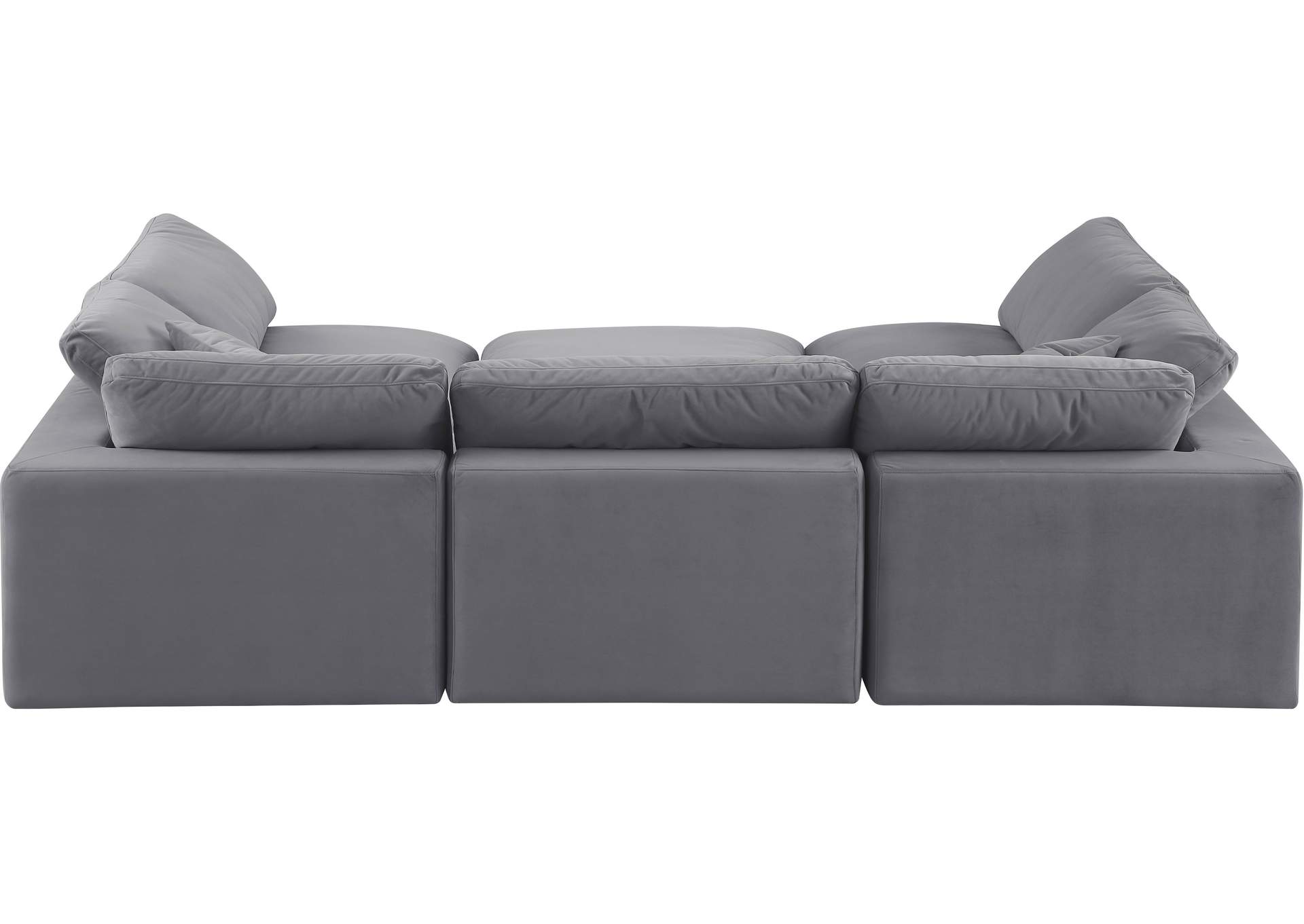 Comfy Grey Velvet Modular Sectional,Meridian Furniture