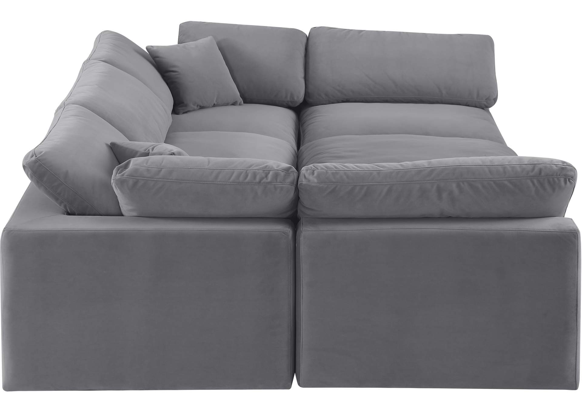 Comfy Grey Velvet Modular Sectional,Meridian Furniture