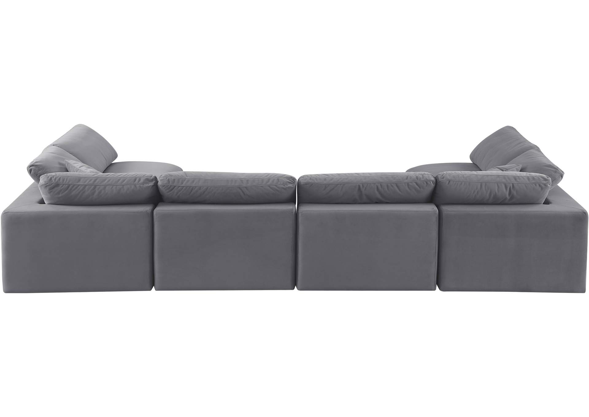 Comfy Grey Velvet Modular Sectional,Meridian Furniture