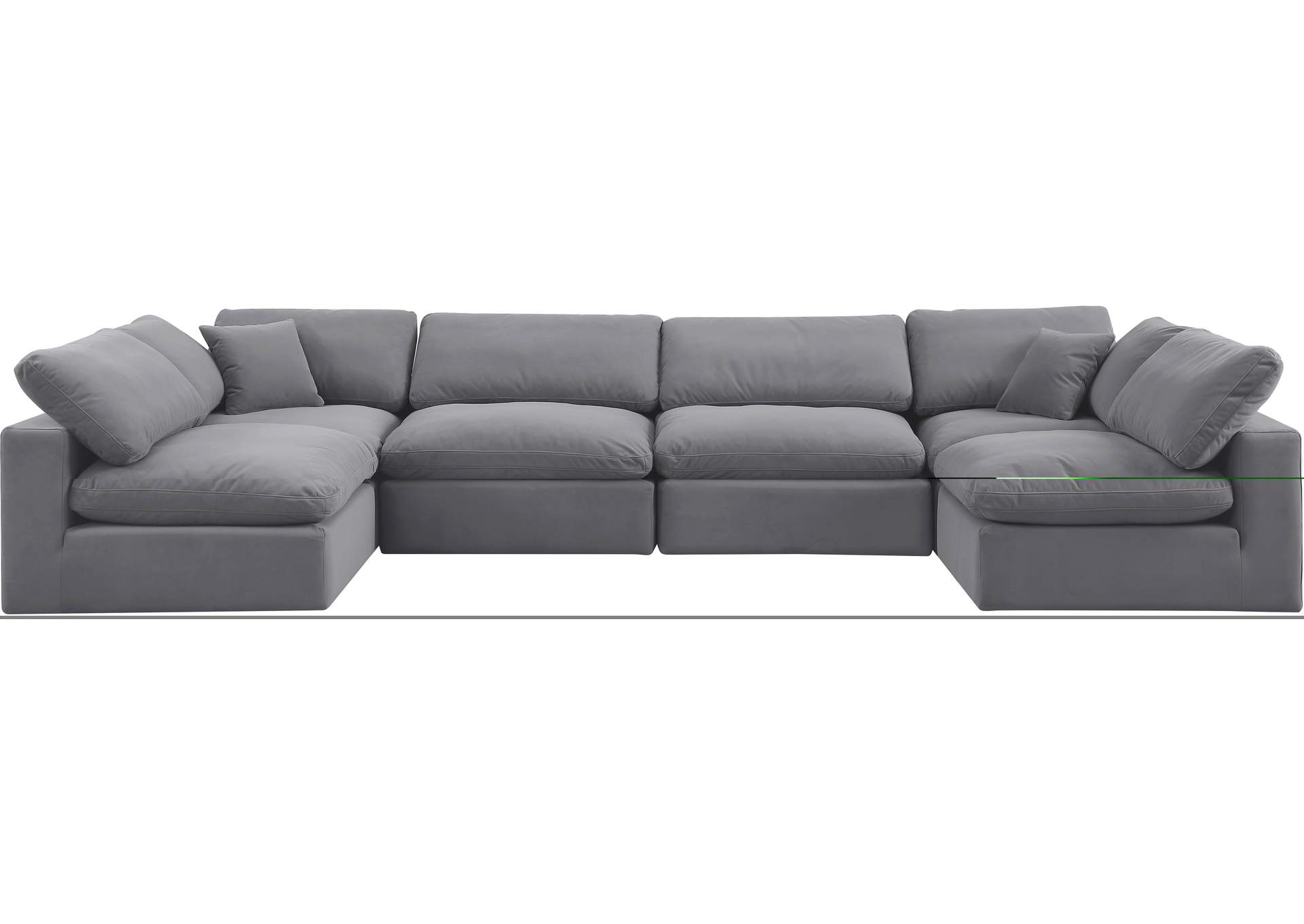 Comfy Grey Velvet Modular Sectional,Meridian Furniture