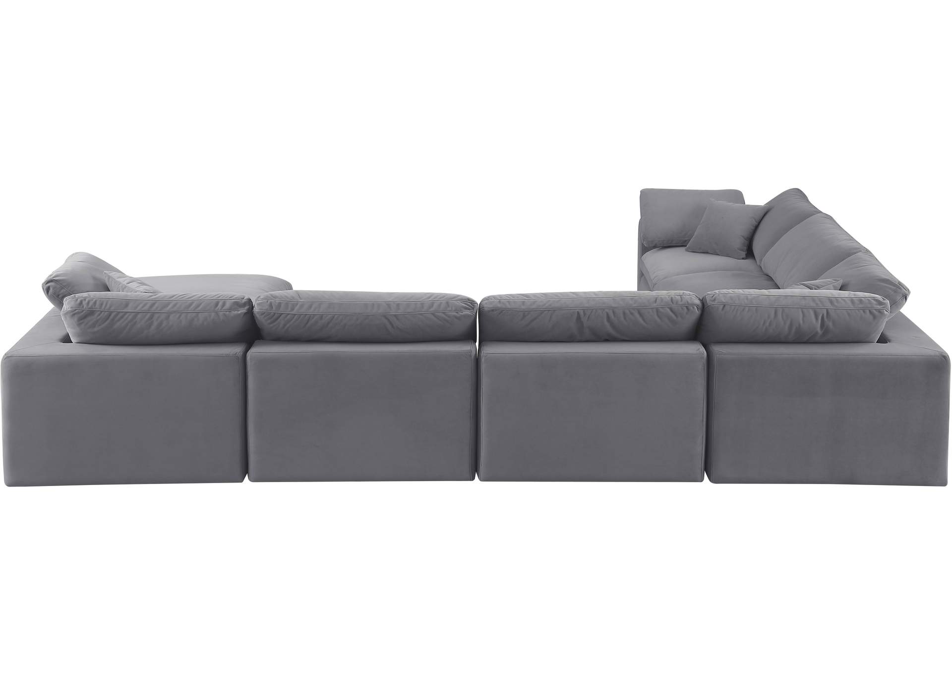 Comfy Grey Velvet Modular Sectional,Meridian Furniture