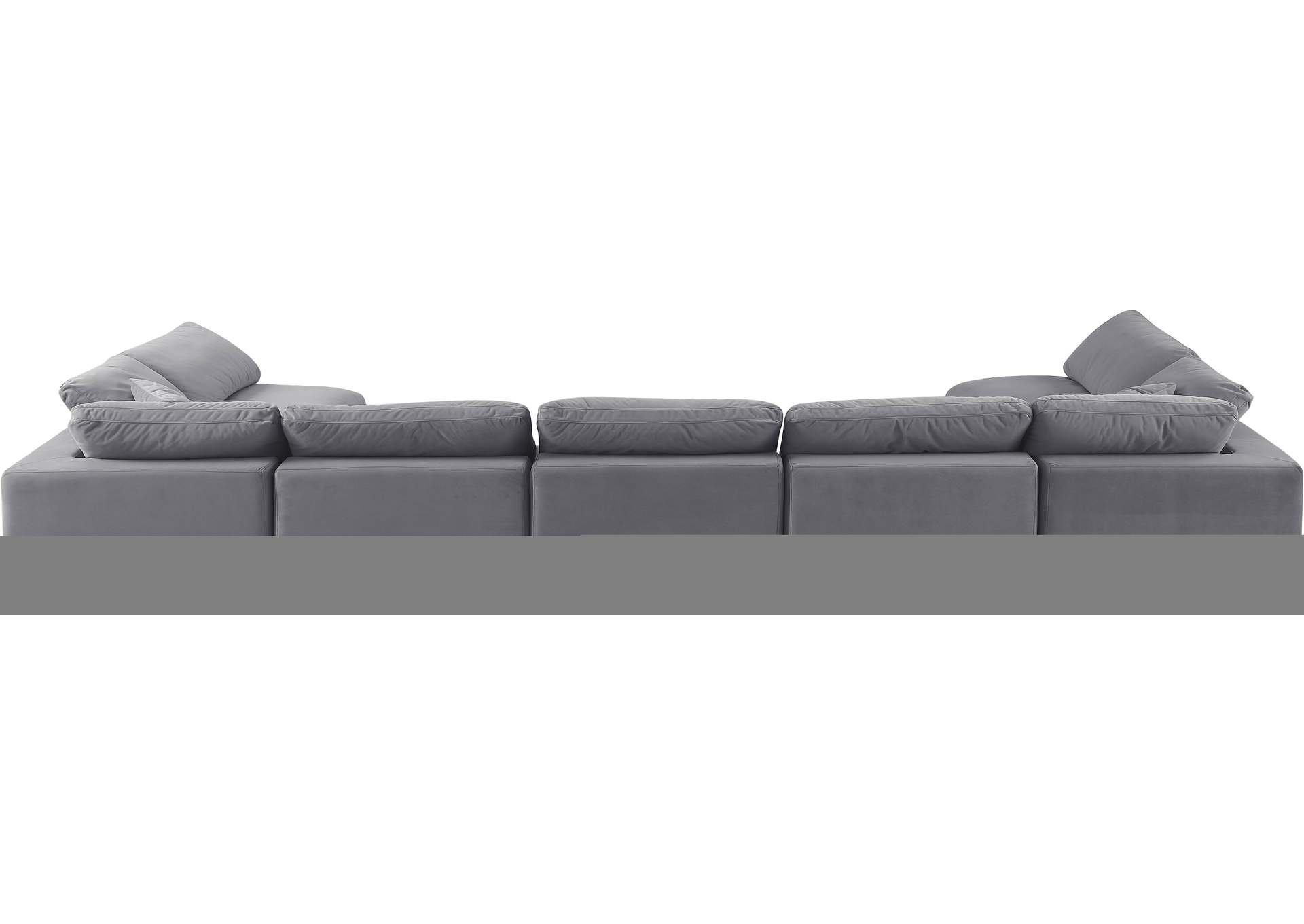 Comfy Grey Velvet Modular Sectional,Meridian Furniture