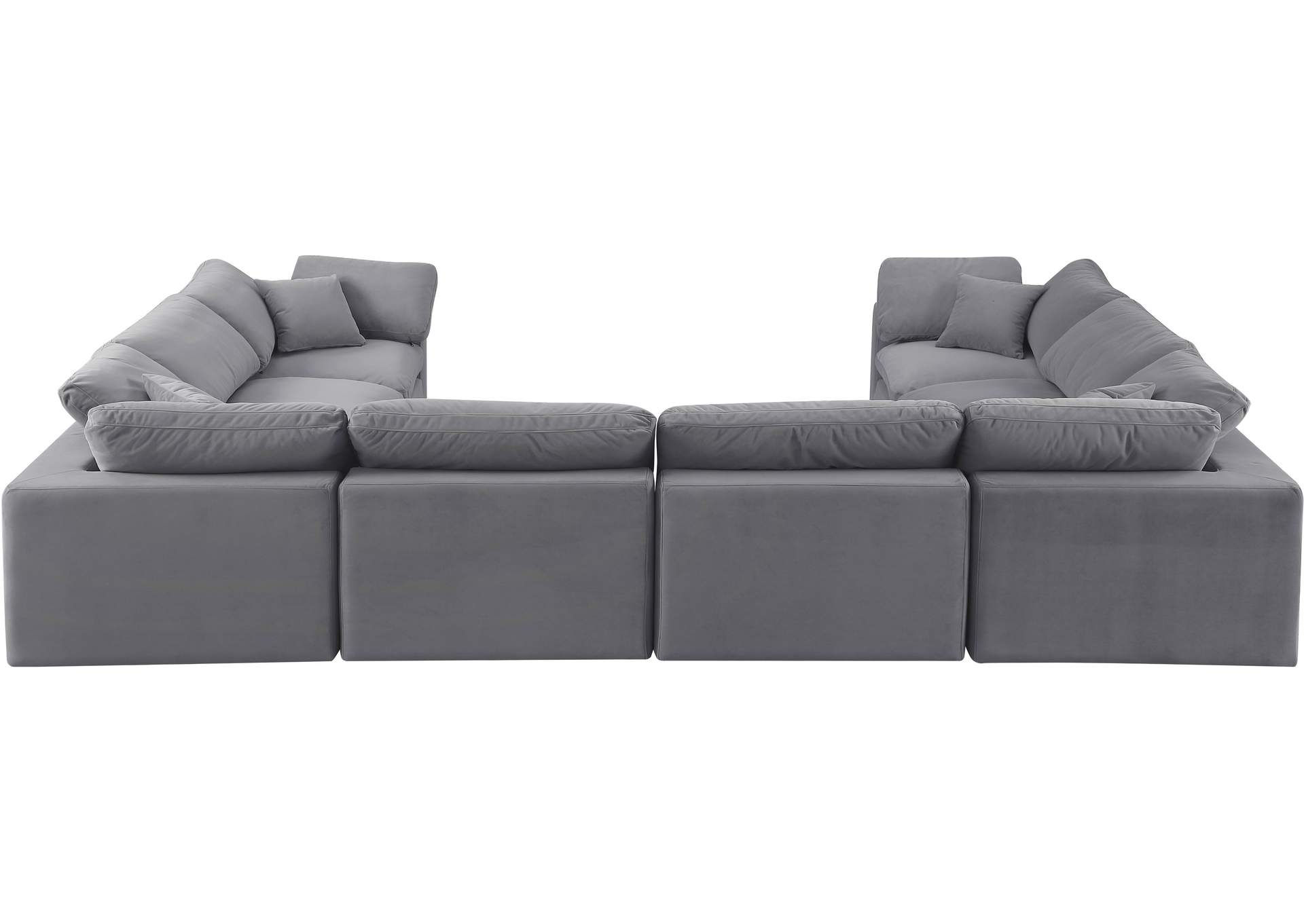 Comfy Grey Velvet Modular Sectional,Meridian Furniture