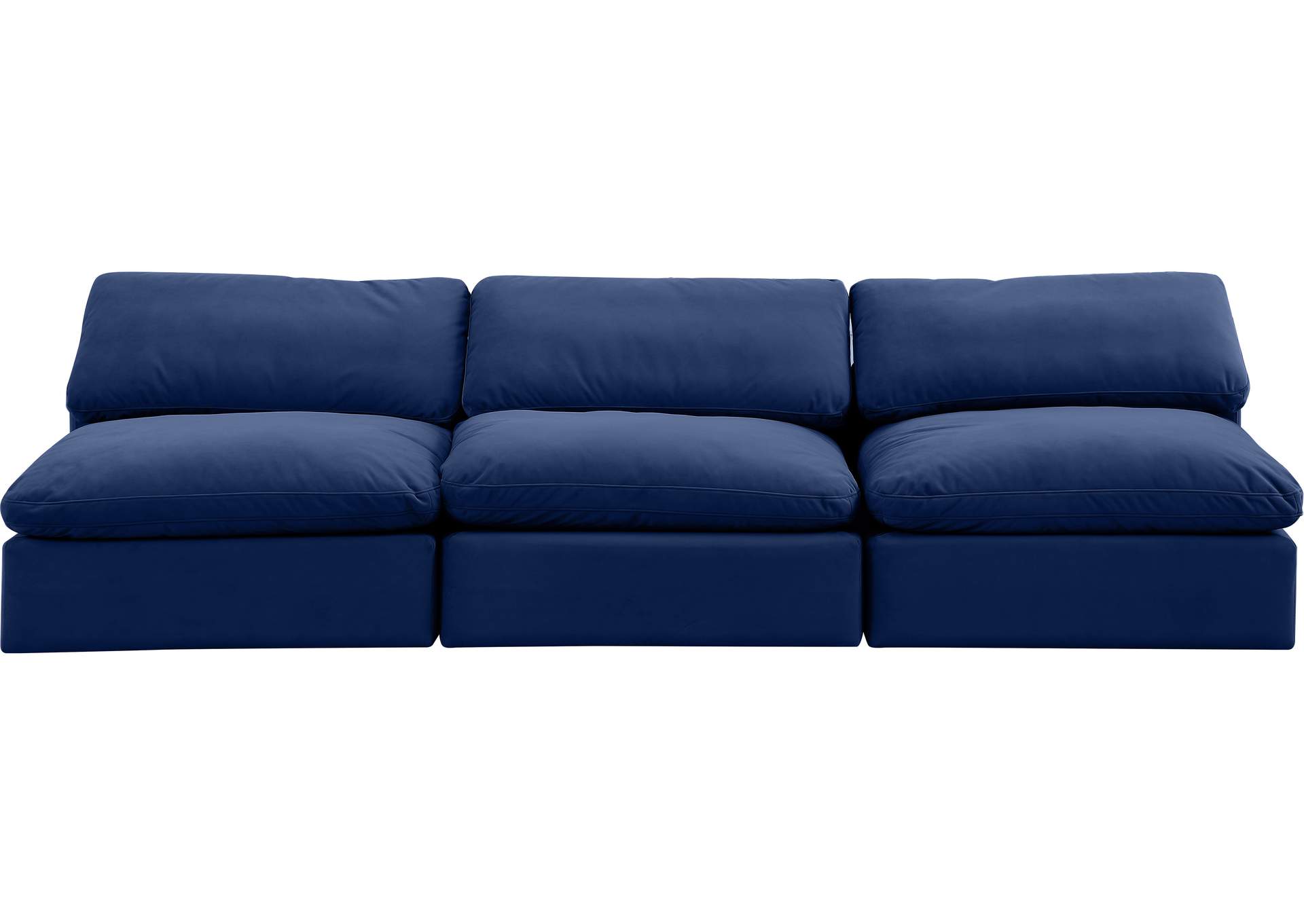 Comfy Navy Velvet Modular Sofa,Meridian Furniture