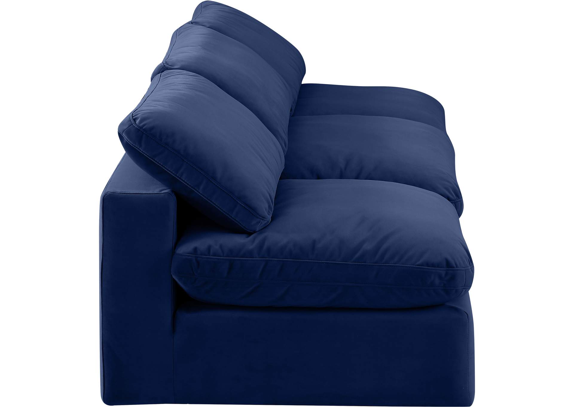 Comfy Navy Velvet Modular Sofa,Meridian Furniture