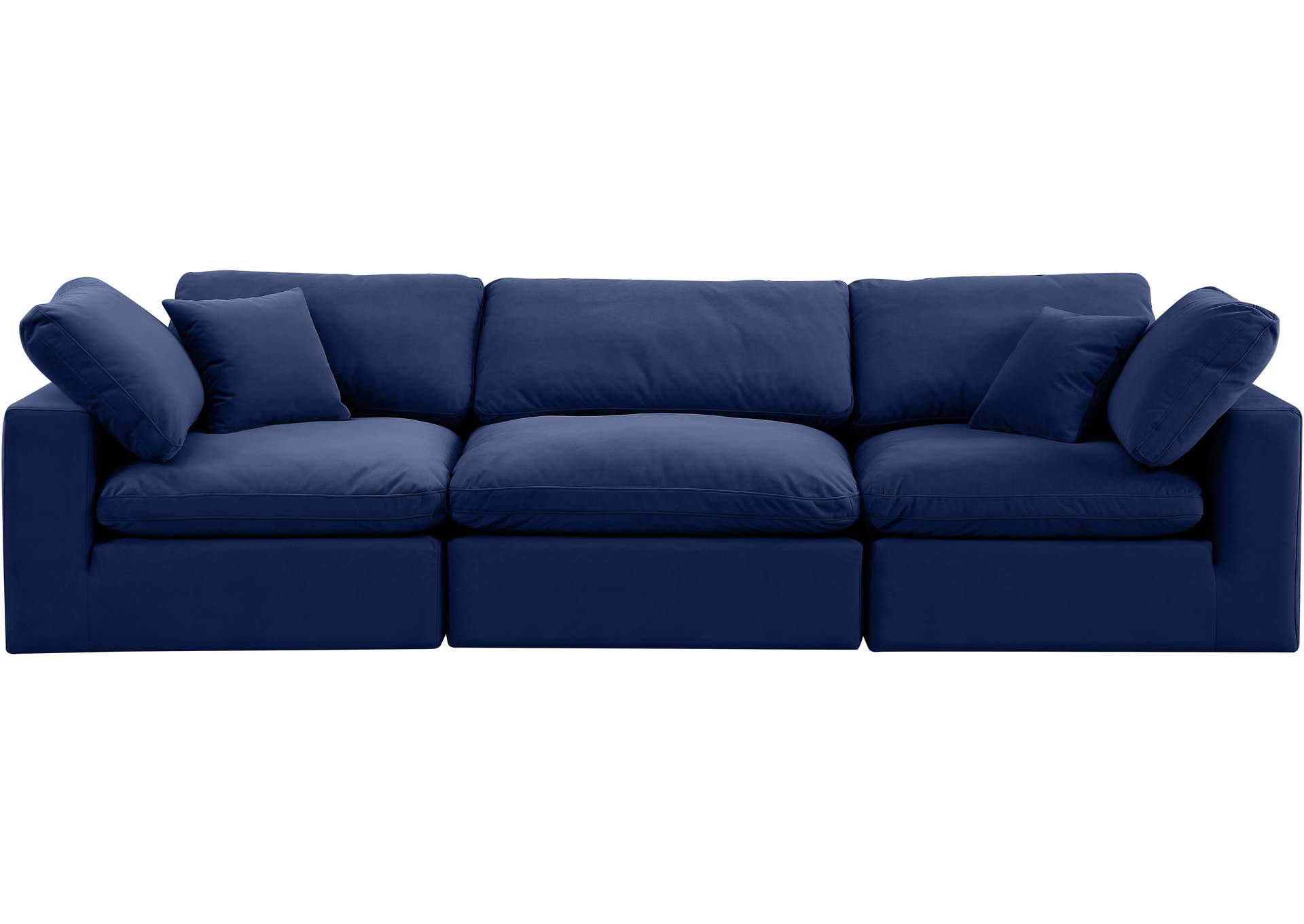 Comfy Navy Velvet Modular Sofa,Meridian Furniture