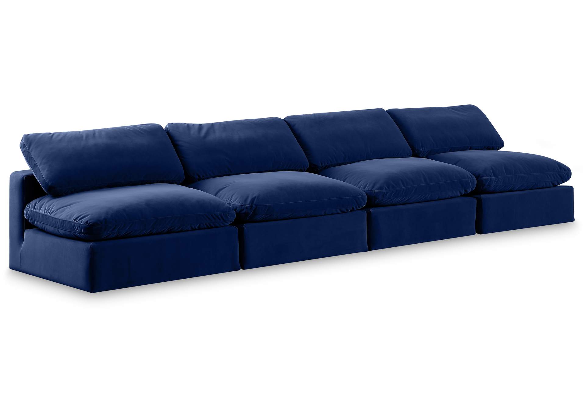 Comfy Navy Velvet Modular Sofa,Meridian Furniture