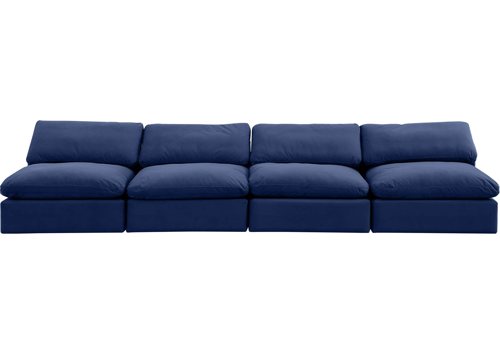 Comfy Navy Velvet Modular Sofa,Meridian Furniture