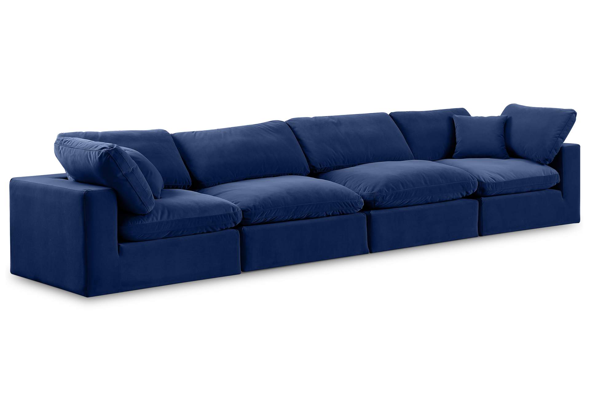 Comfy Navy Velvet Modular Sofa,Meridian Furniture