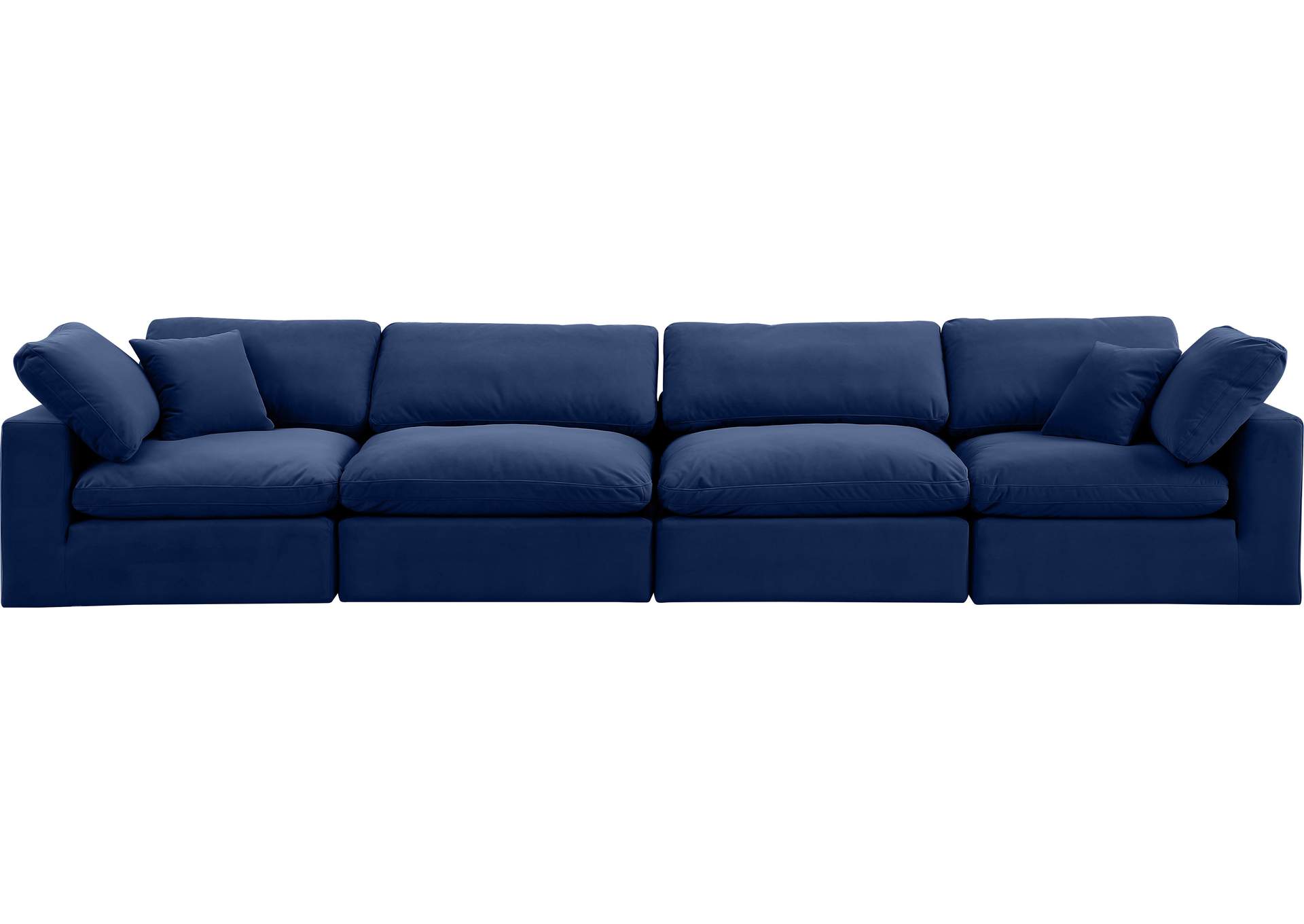 Comfy Navy Velvet Modular Sofa,Meridian Furniture