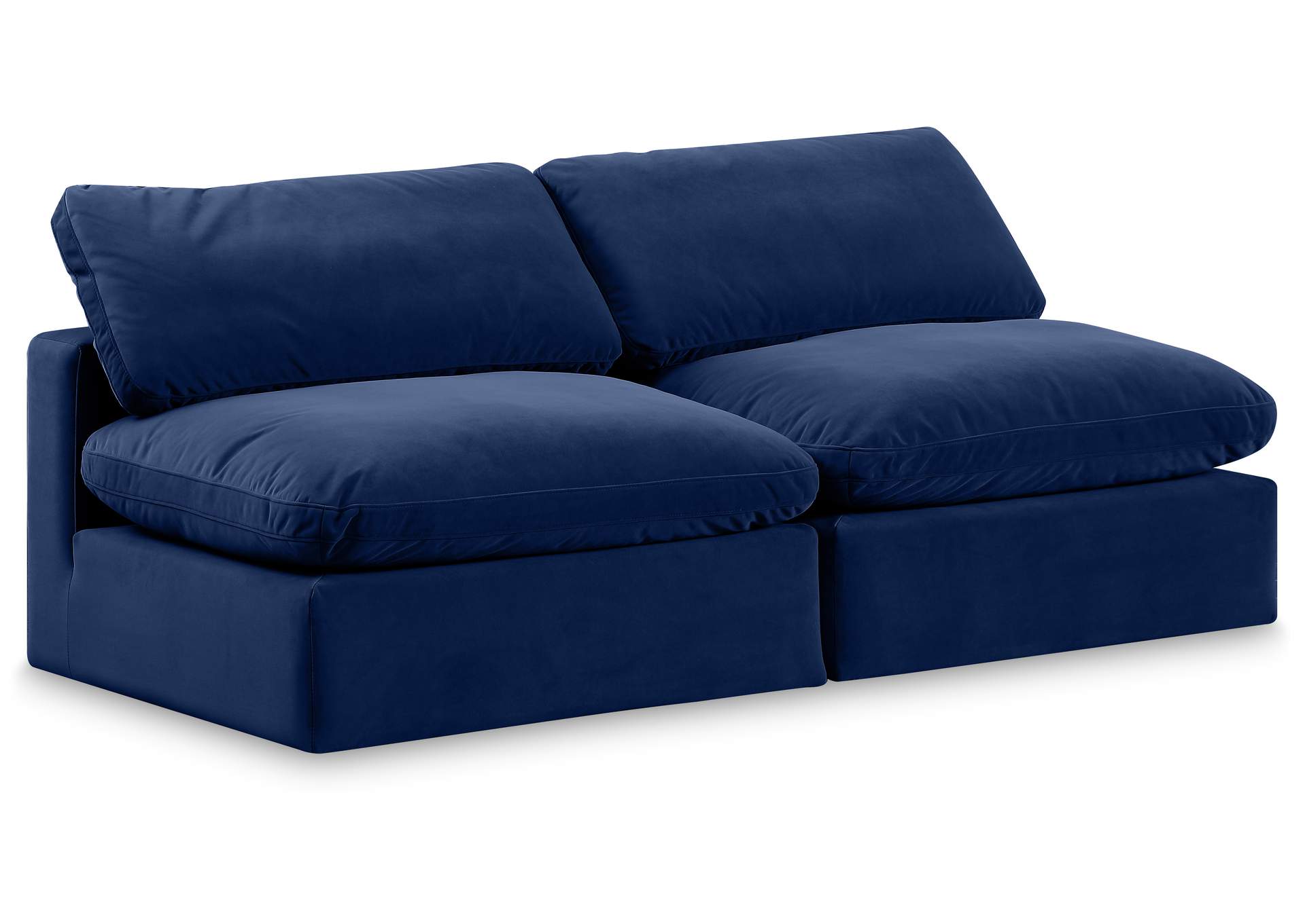 Comfy Navy Velvet Modular Sofa,Meridian Furniture