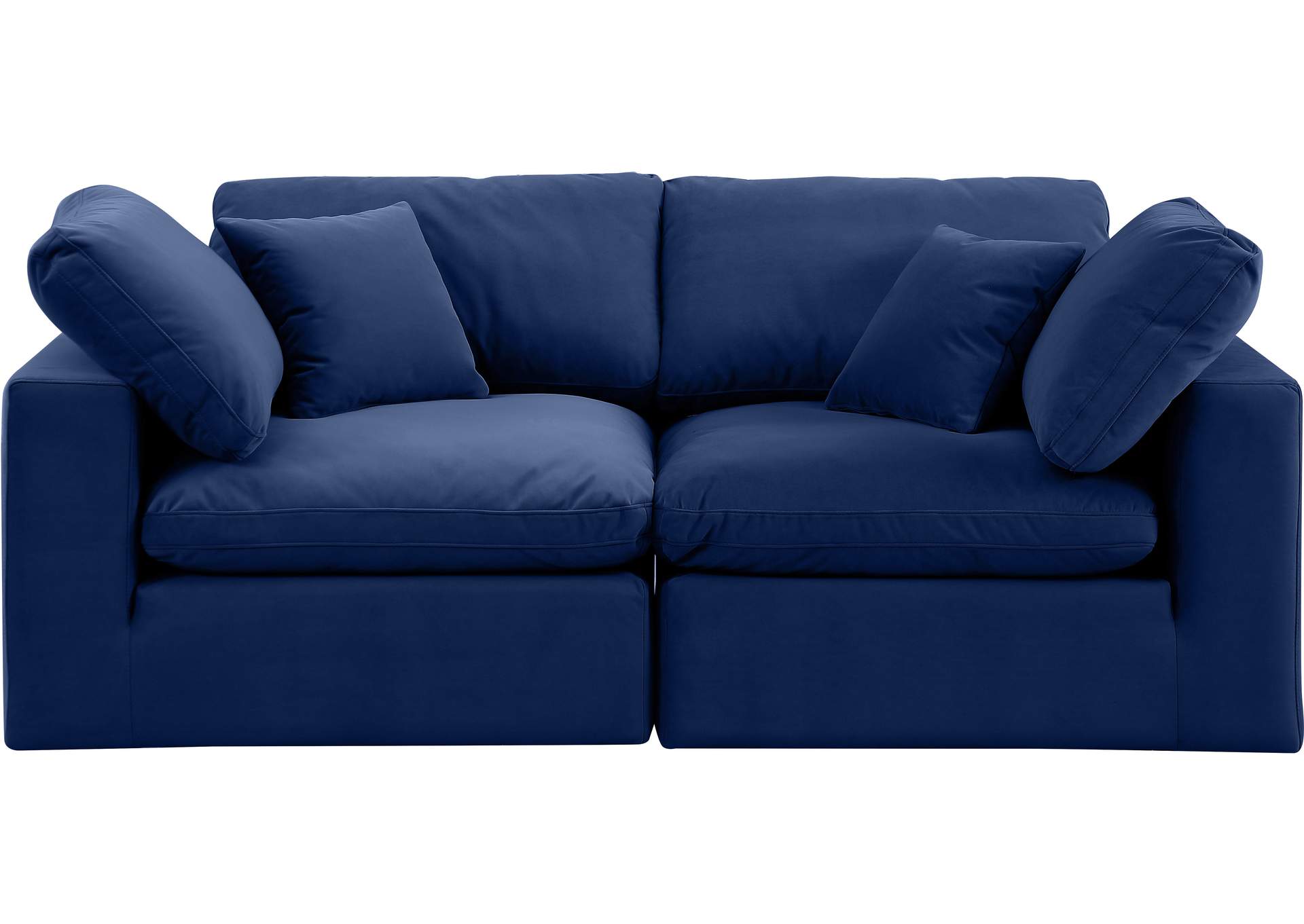 Comfy Navy Velvet Modular Sofa,Meridian Furniture