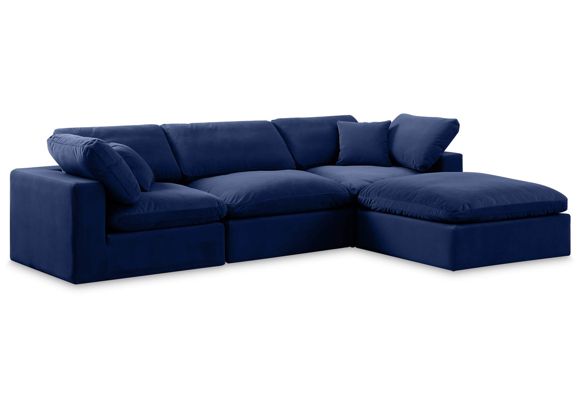 Comfy Navy Velvet Modular Sectional,Meridian Furniture