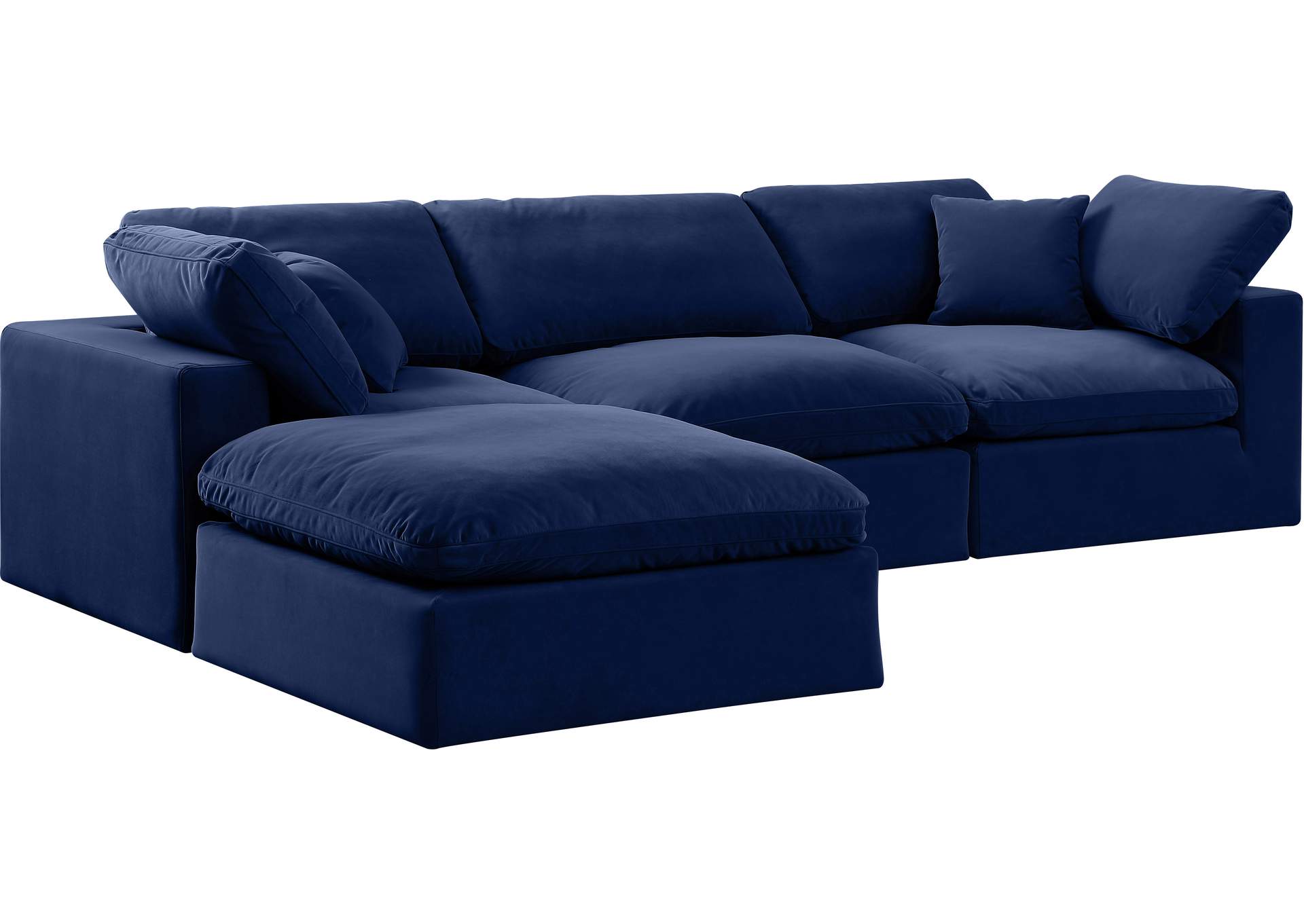 Comfy Navy Velvet Modular Sectional,Meridian Furniture