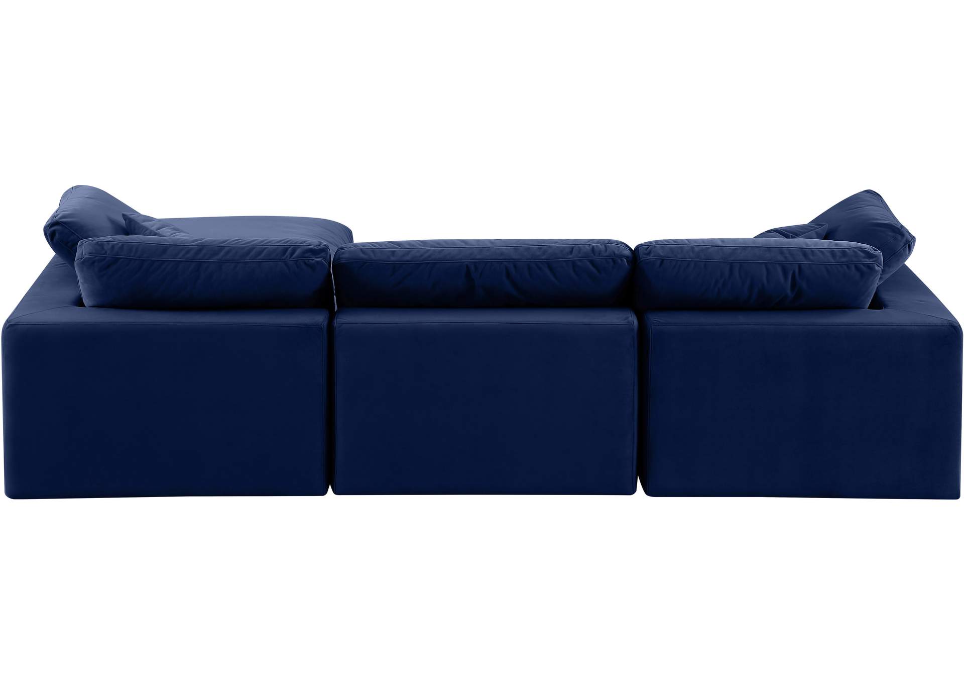 Comfy Navy Velvet Modular Sectional,Meridian Furniture