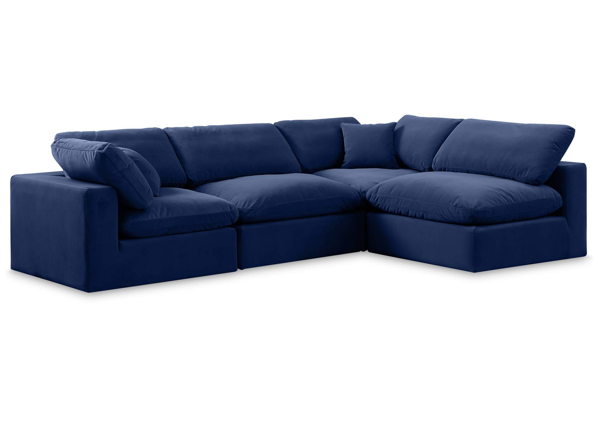 Comfy Navy Velvet Modular Sectional,Meridian Furniture