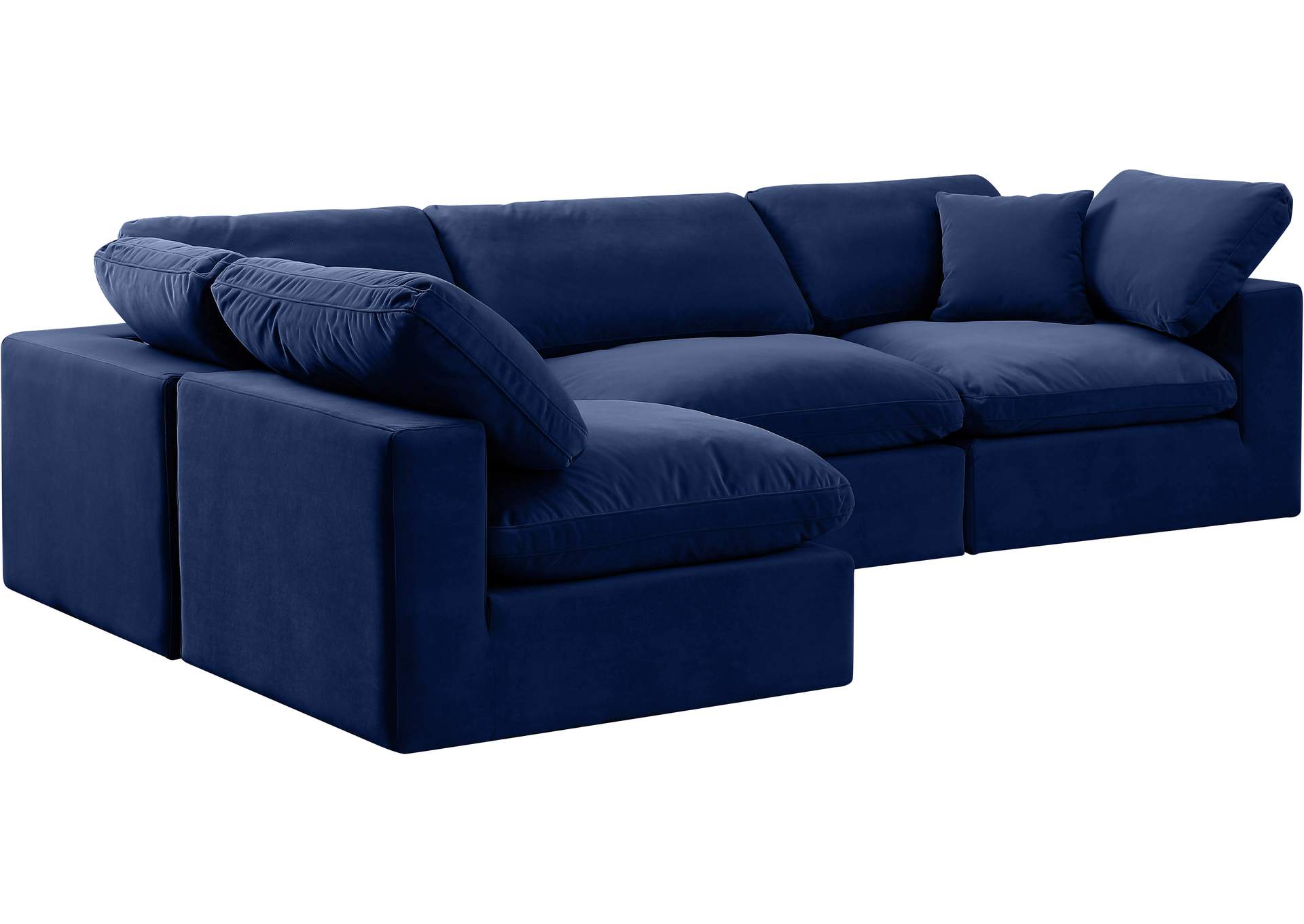 Comfy Navy Velvet Modular Sectional,Meridian Furniture