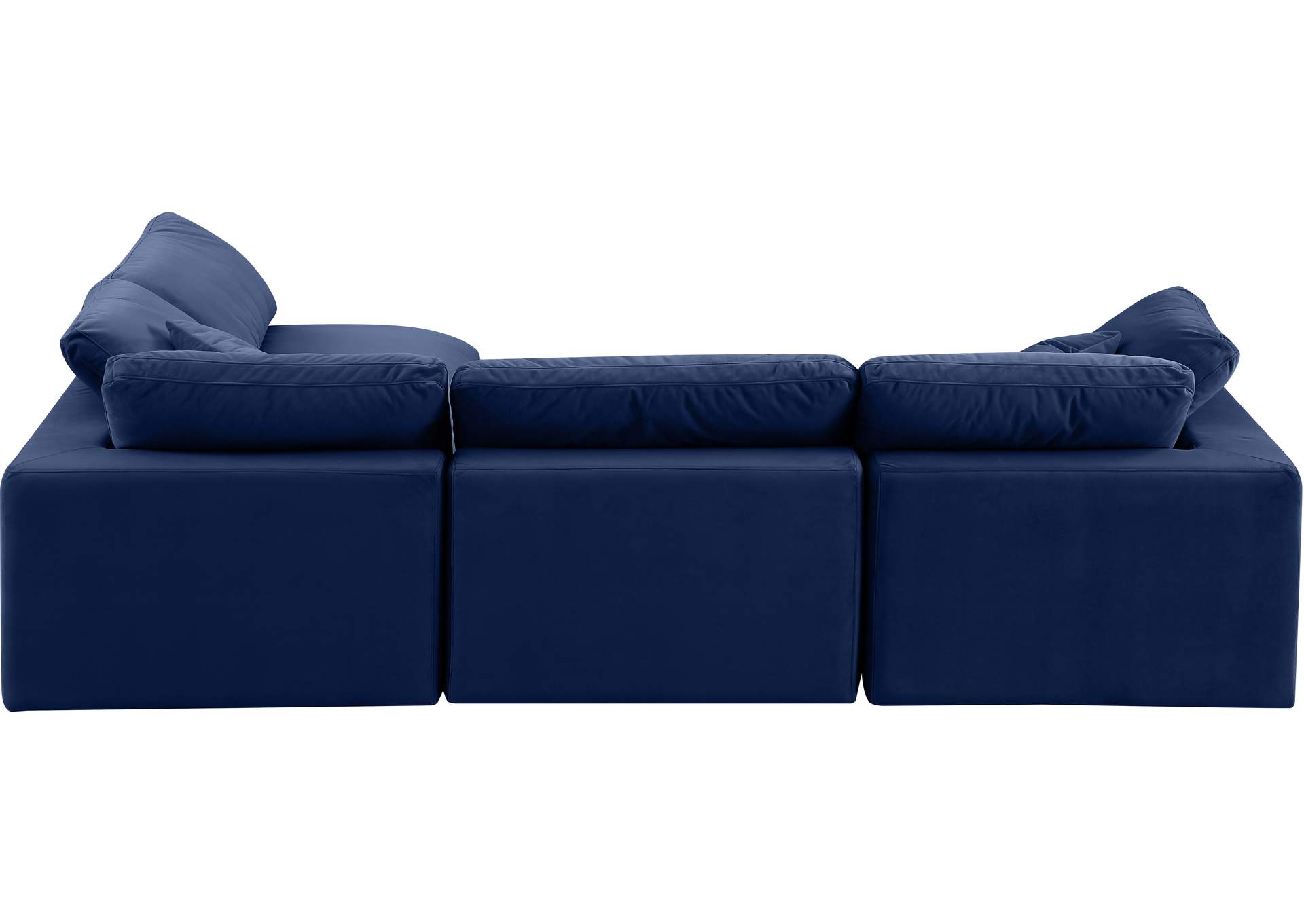Comfy Navy Velvet Modular Sectional,Meridian Furniture