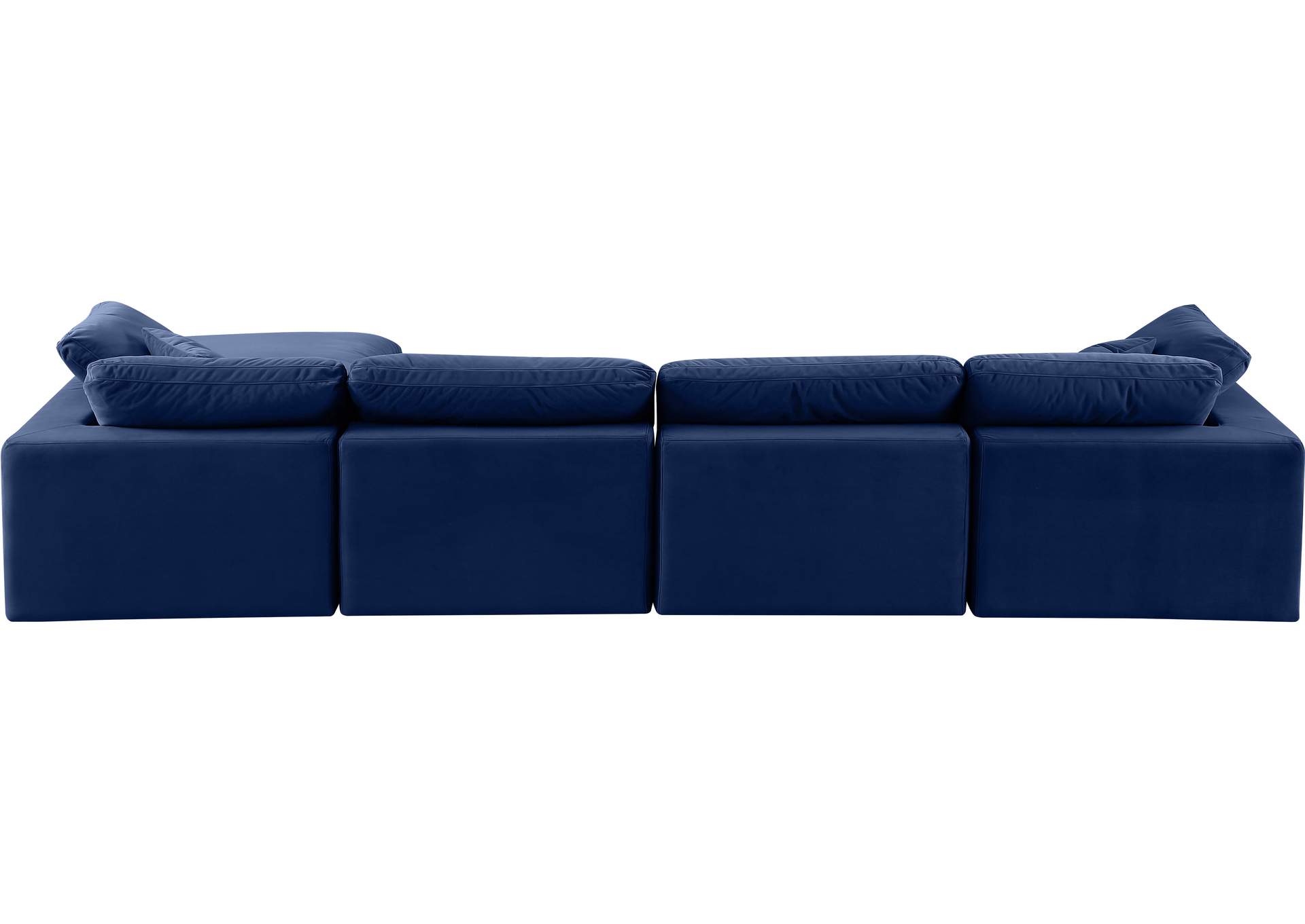 Comfy Navy Velvet Modular Sectional,Meridian Furniture