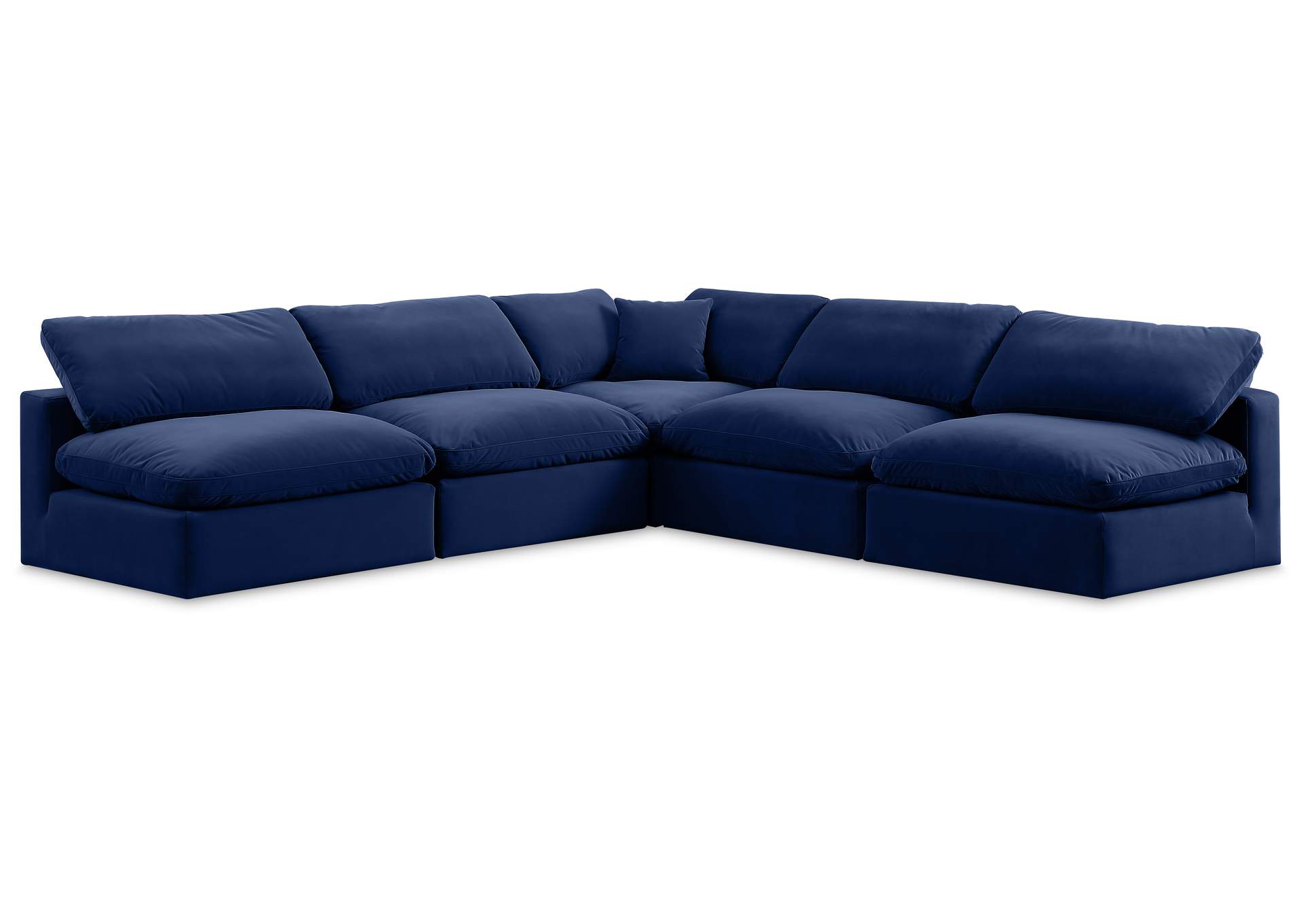 Comfy Navy Velvet Modular Sectional,Meridian Furniture