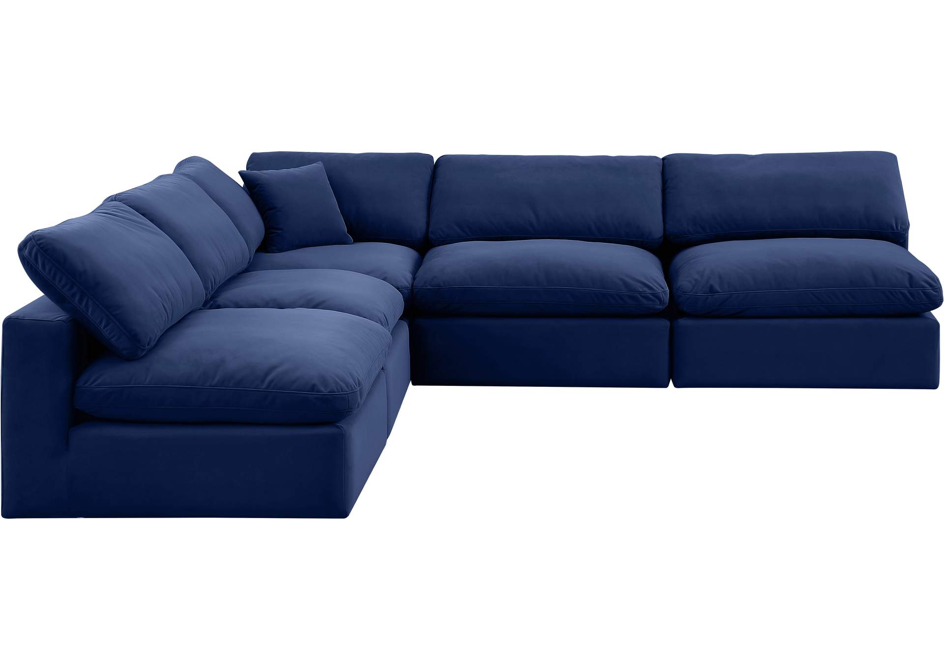 Comfy Navy Velvet Modular Sectional,Meridian Furniture