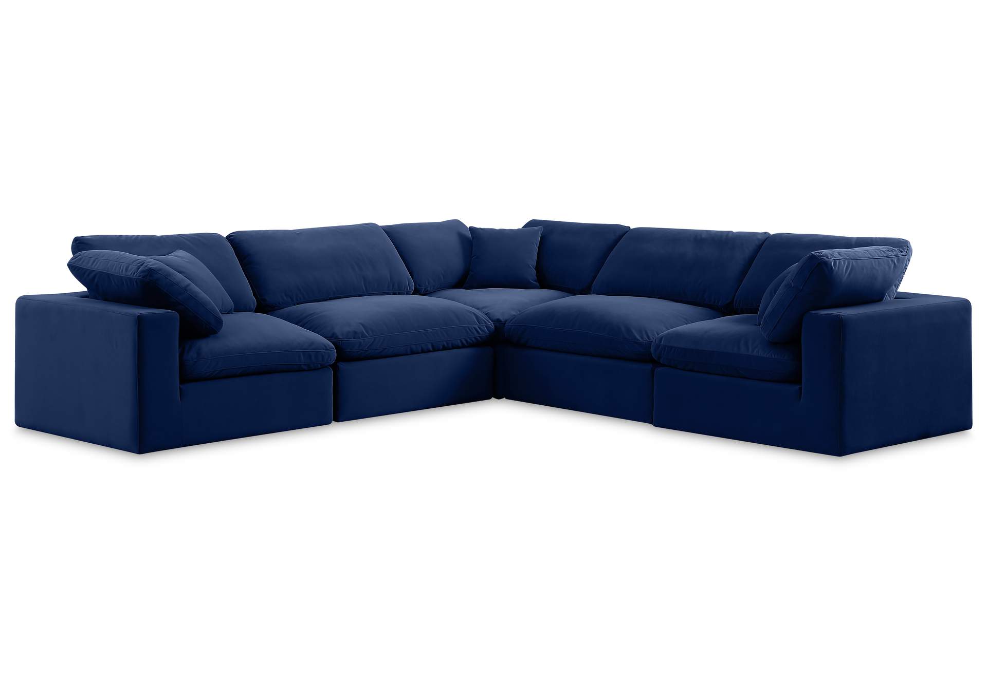 Comfy Navy Velvet Modular Sectional,Meridian Furniture