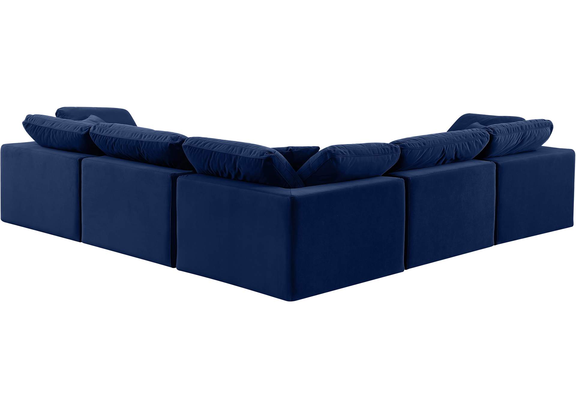 Comfy Navy Velvet Modular Sectional,Meridian Furniture