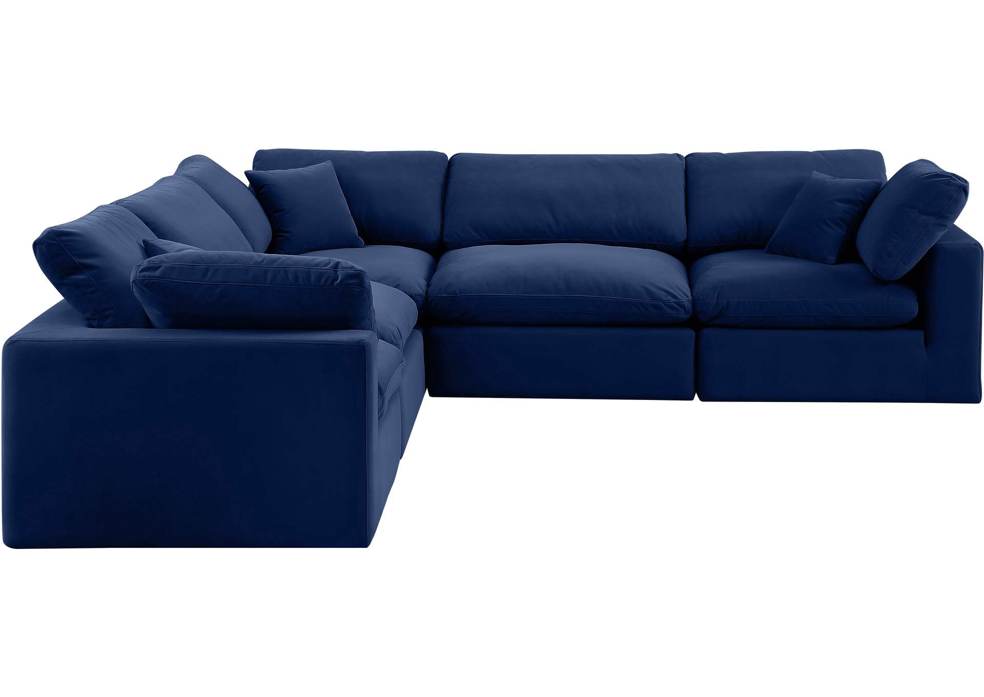 Comfy Navy Velvet Modular Sectional,Meridian Furniture
