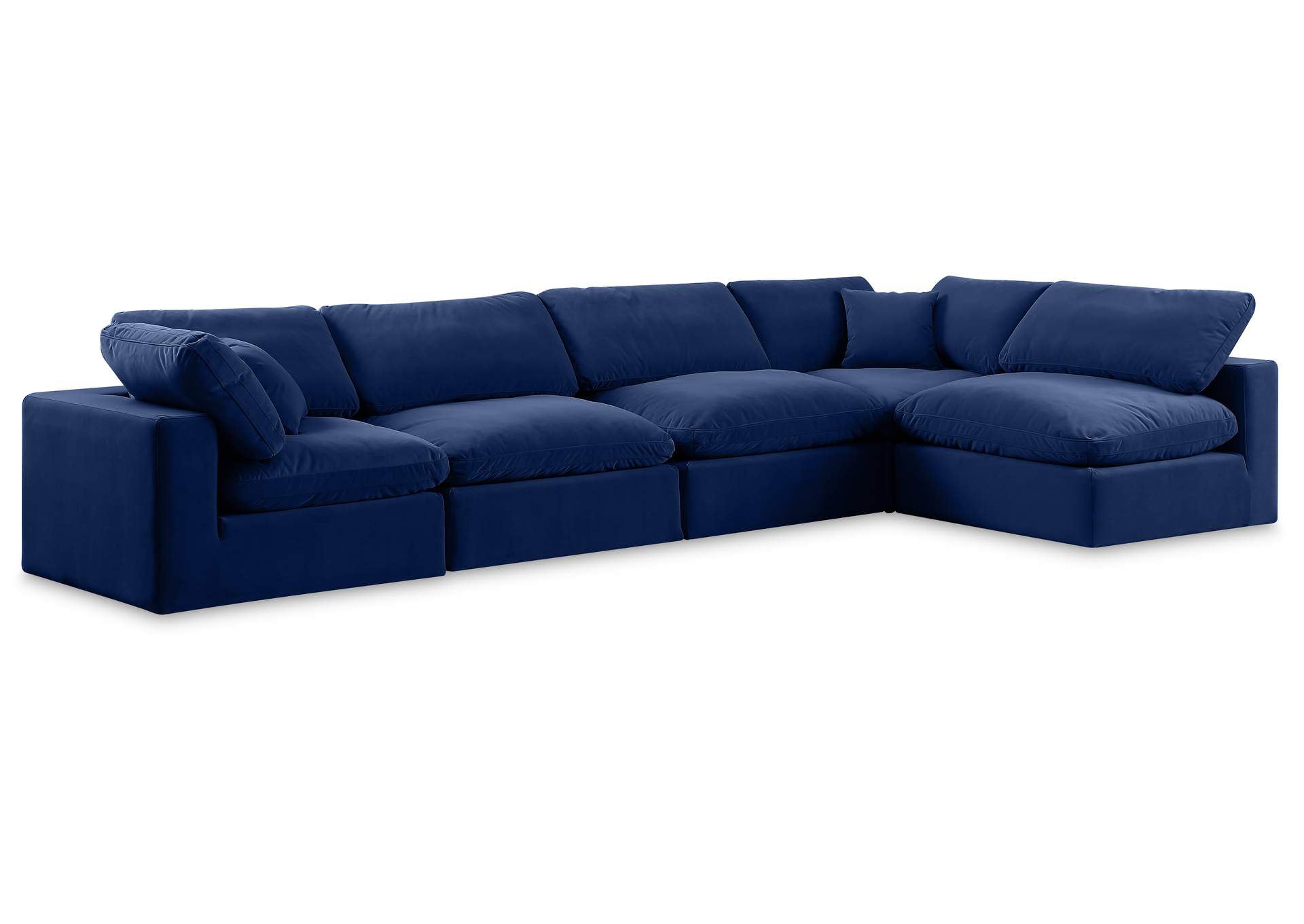 Comfy Navy Velvet Modular Sectional,Meridian Furniture