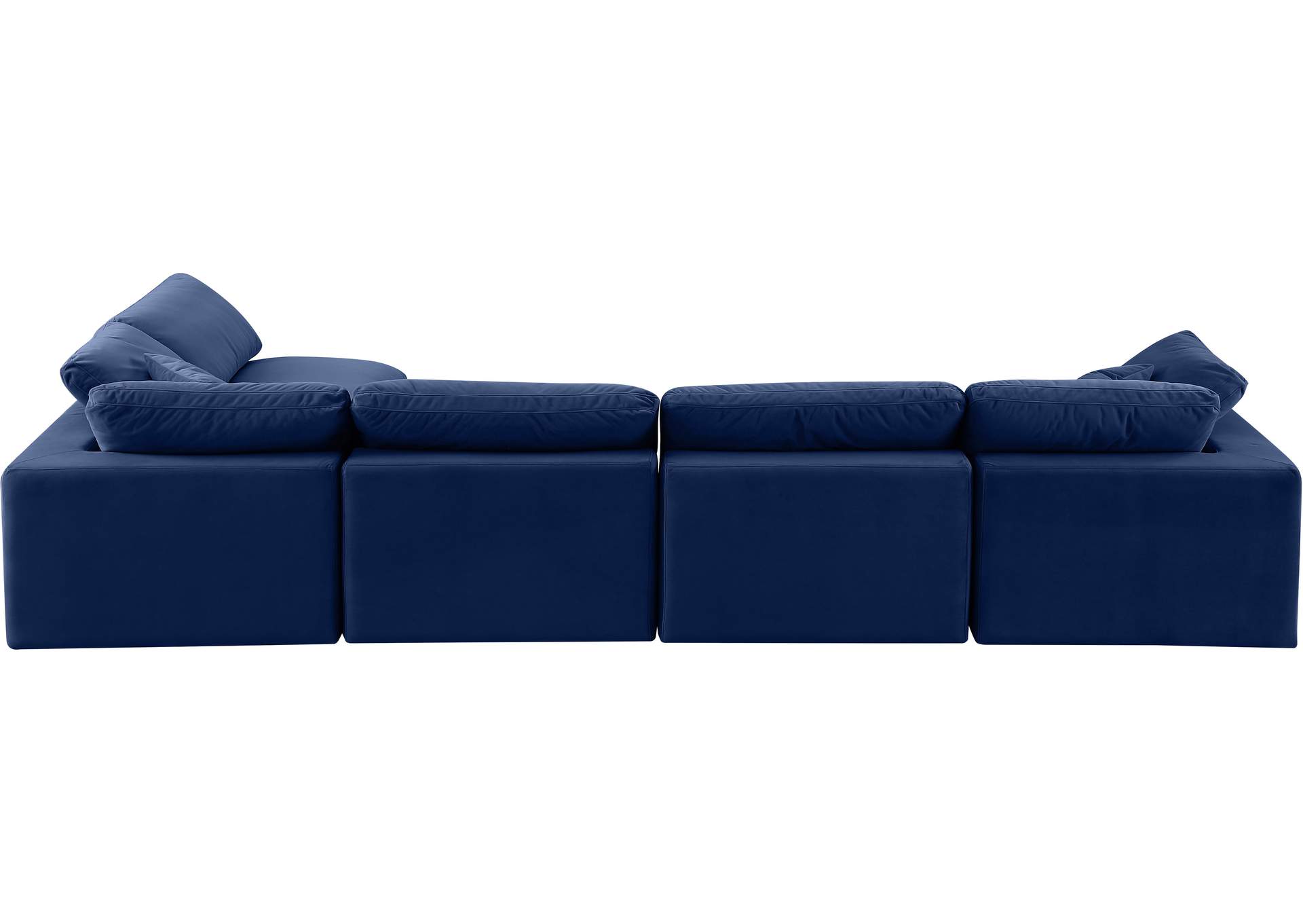 Comfy Navy Velvet Modular Sectional,Meridian Furniture