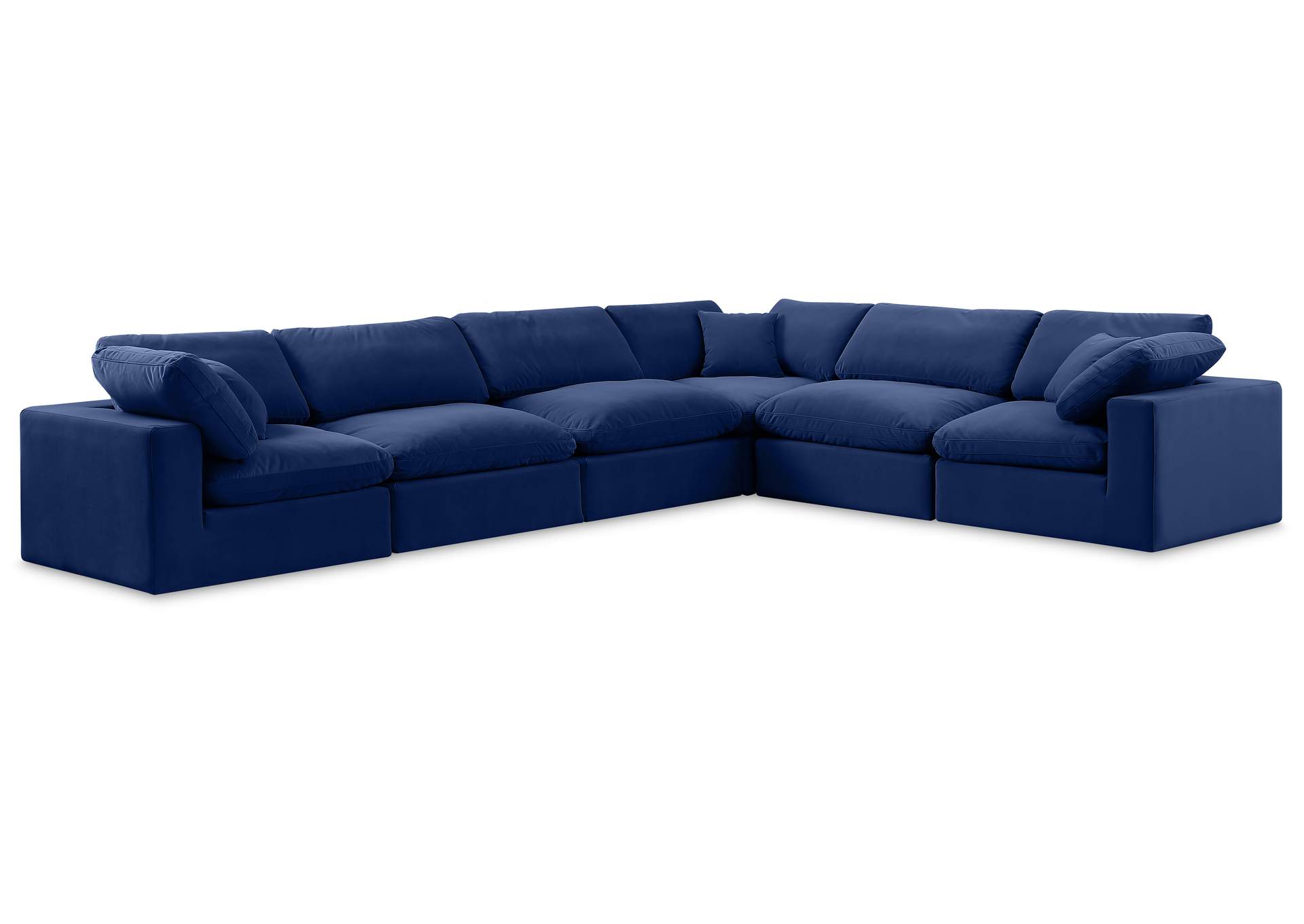 Comfy Navy Velvet Modular Sectional,Meridian Furniture