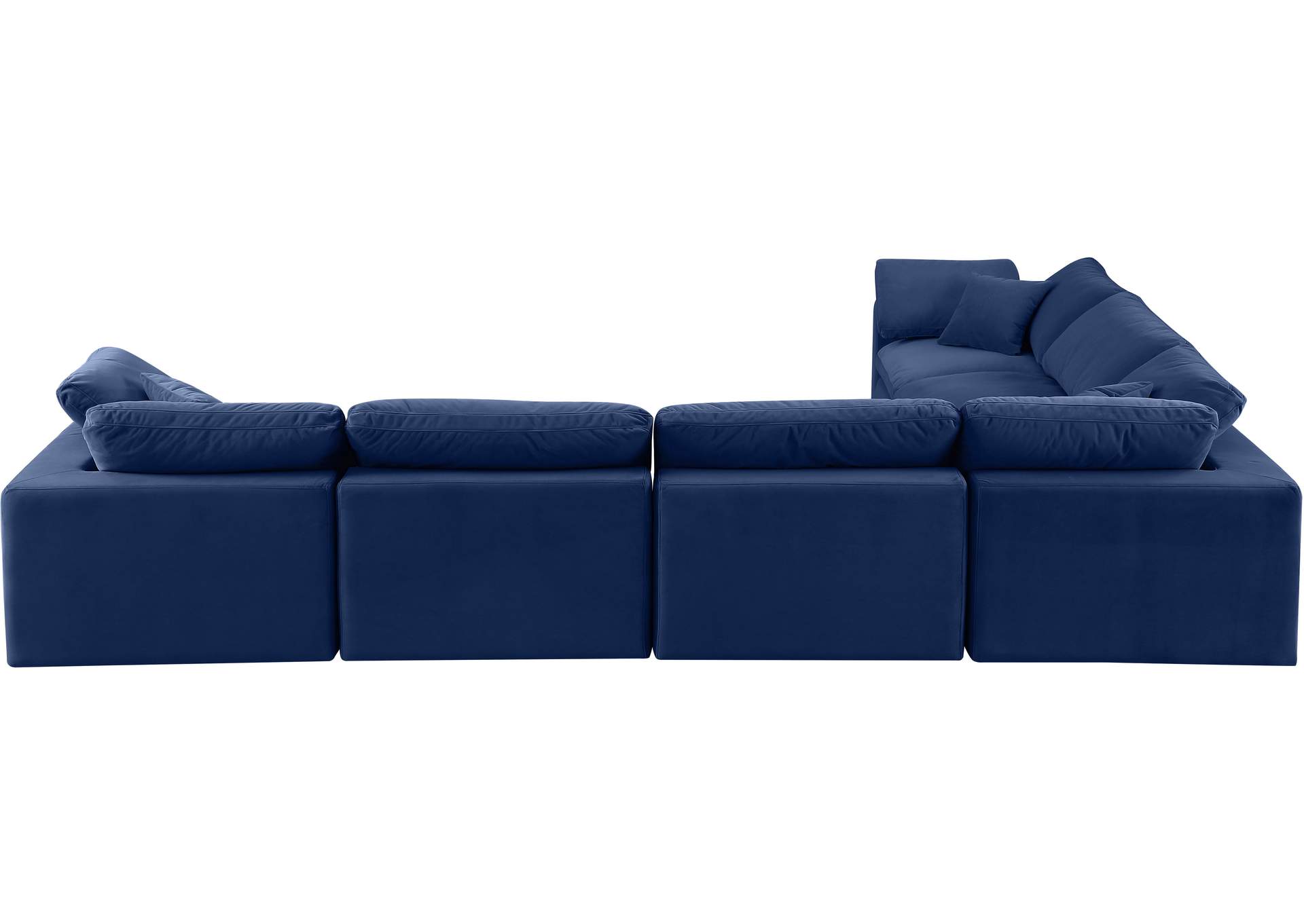 Comfy Navy Velvet Modular Sectional,Meridian Furniture