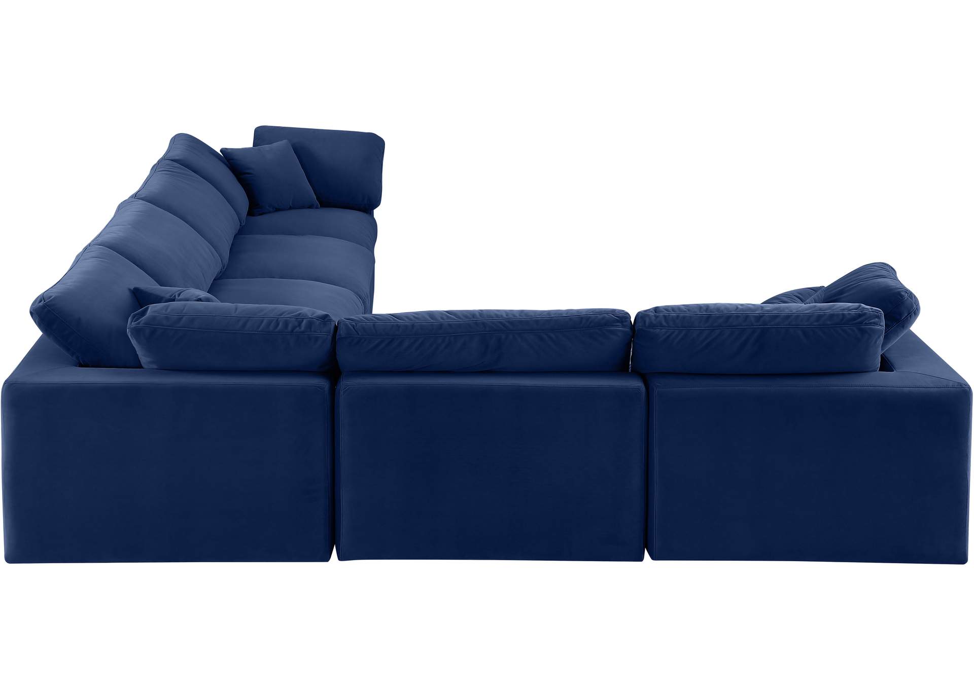 Comfy Navy Velvet Modular Sectional,Meridian Furniture