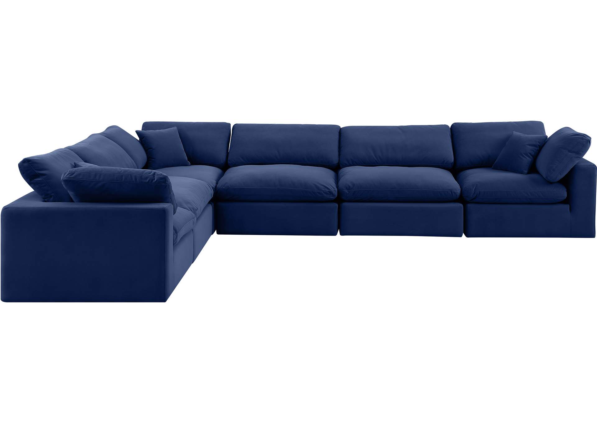 Comfy Navy Velvet Modular Sectional,Meridian Furniture