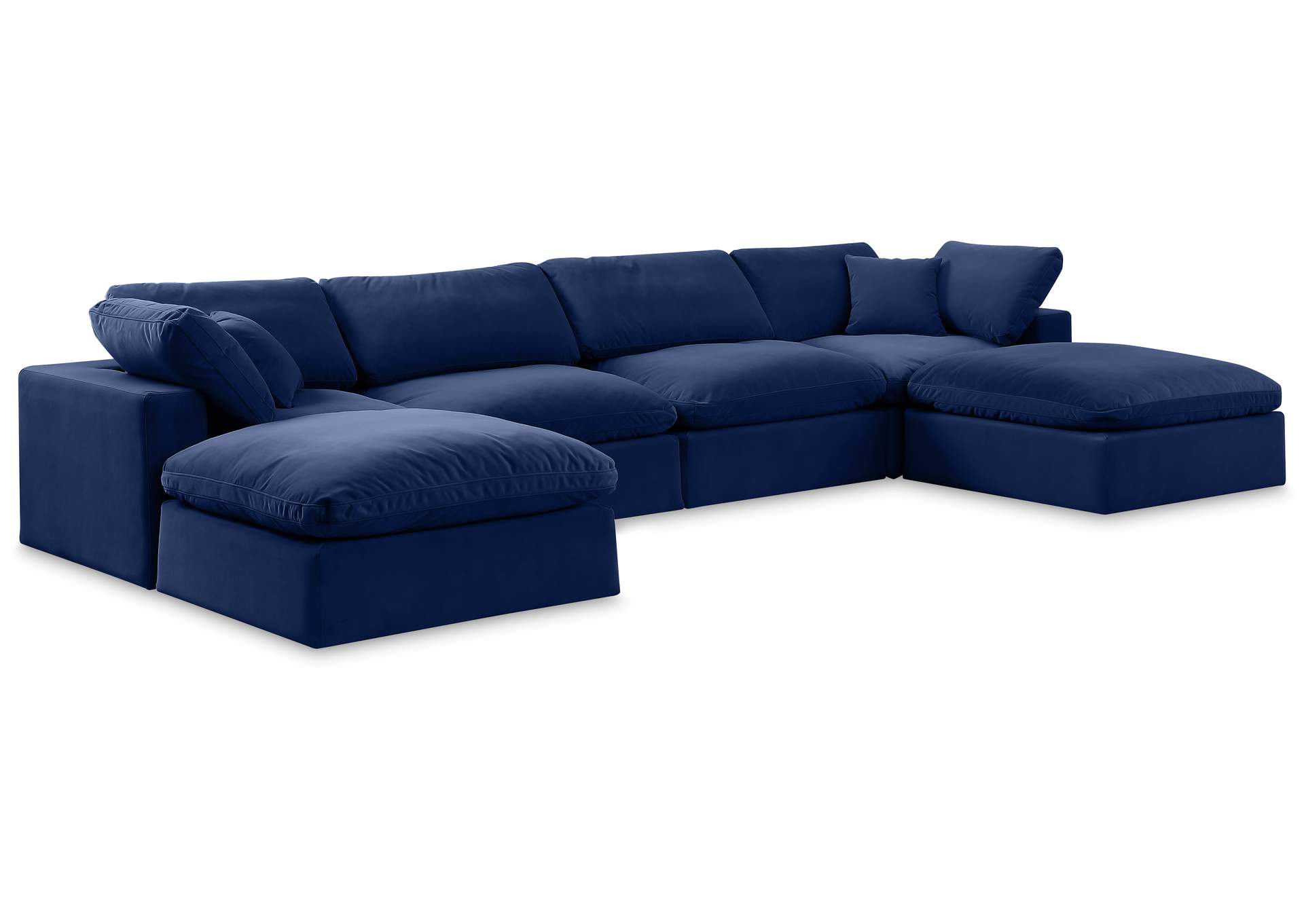 Comfy Navy Velvet Modular Sectional,Meridian Furniture