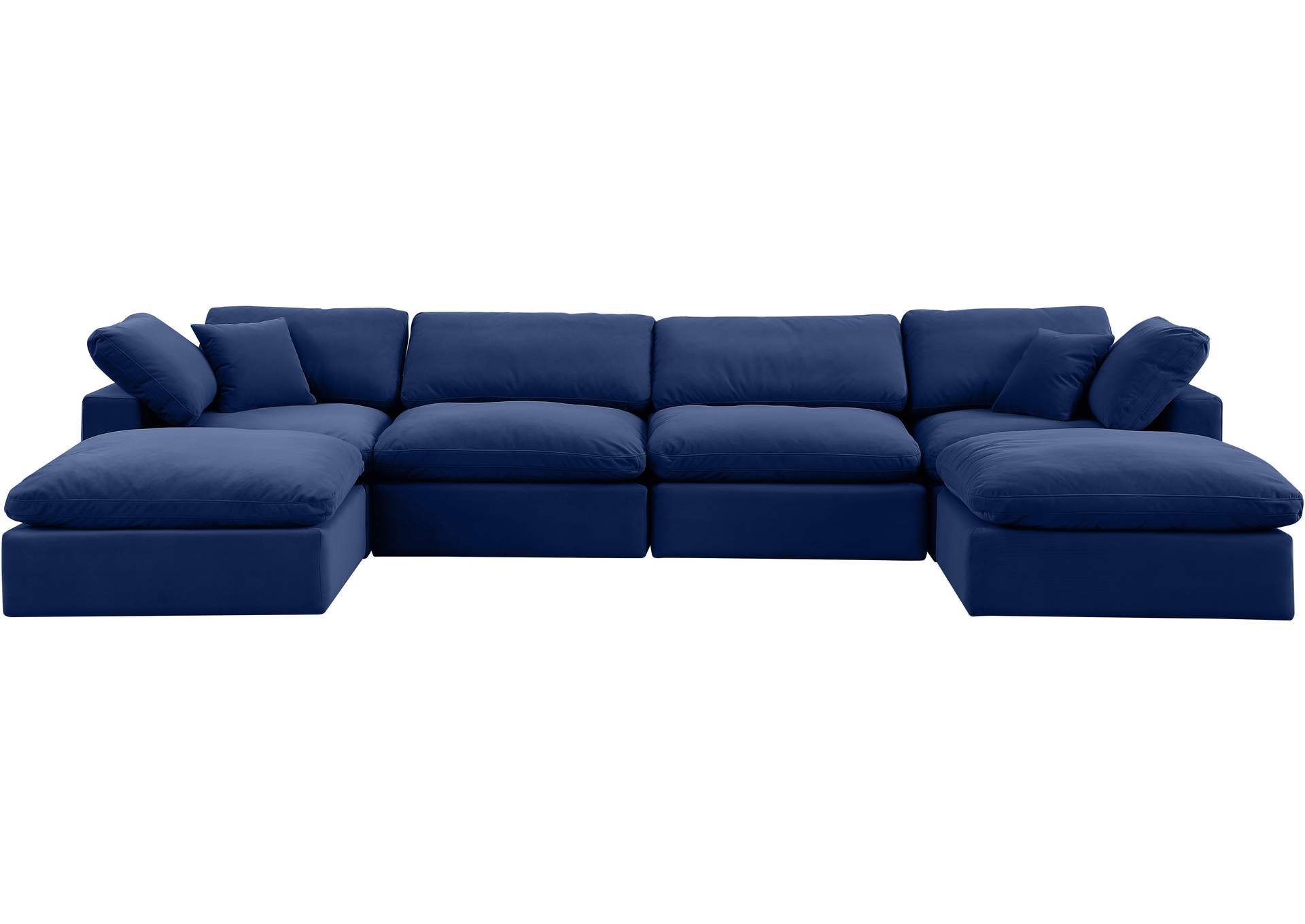 Comfy Navy Velvet Modular Sectional,Meridian Furniture