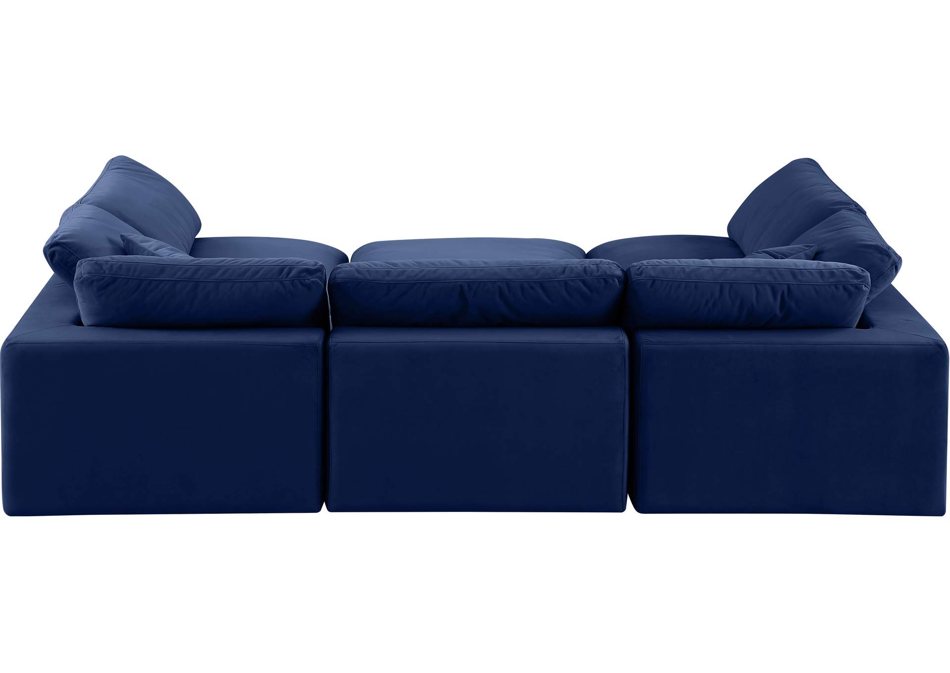 Comfy Navy Velvet Modular Sectional,Meridian Furniture