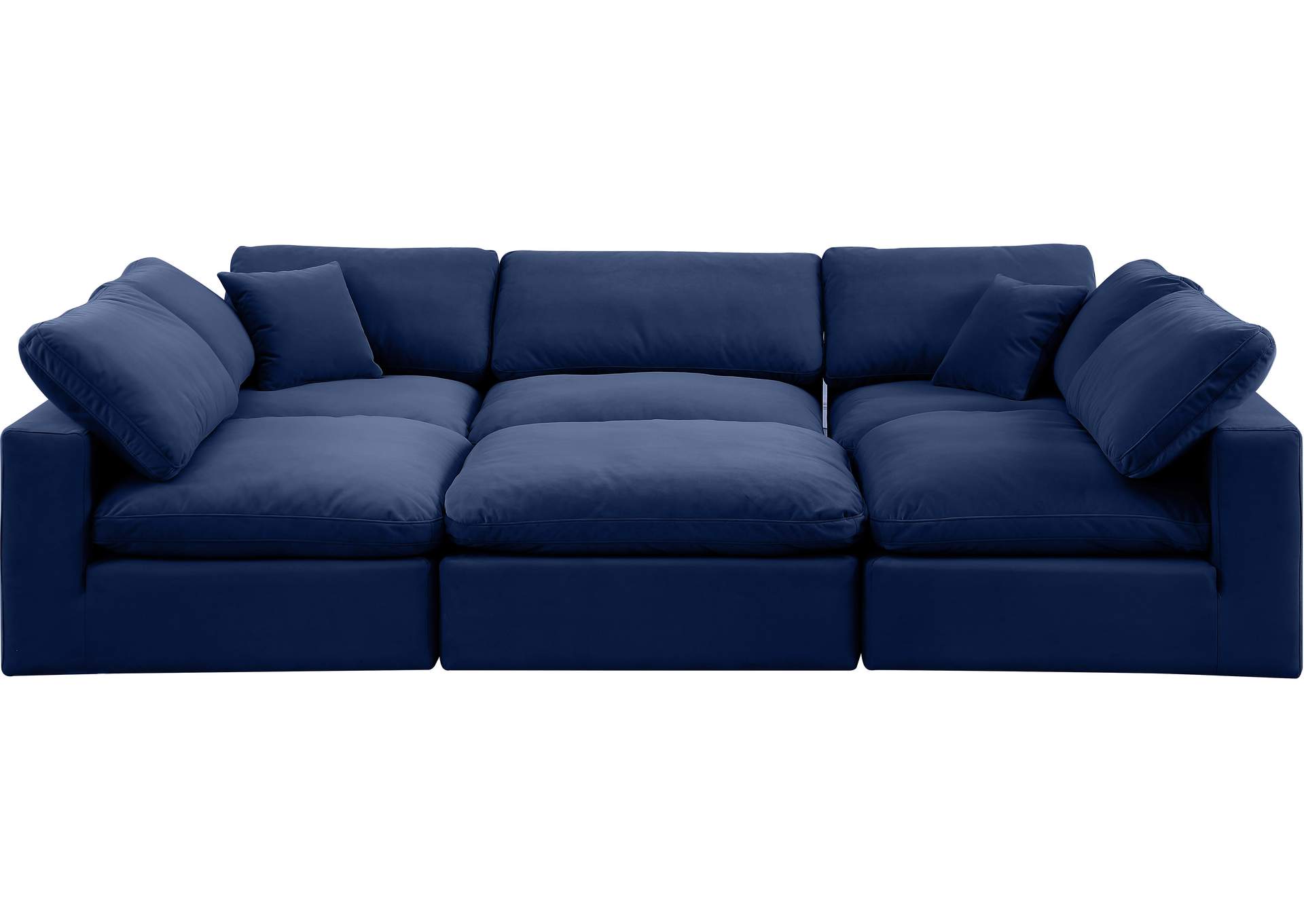 Comfy Navy Velvet Modular Sectional,Meridian Furniture