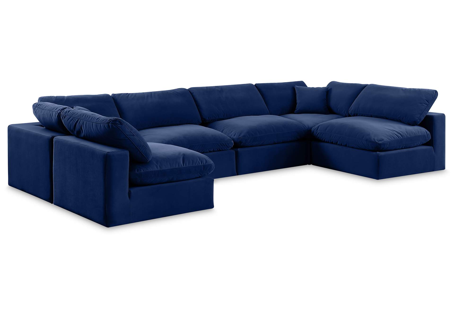 Comfy Navy Velvet Modular Sectional,Meridian Furniture