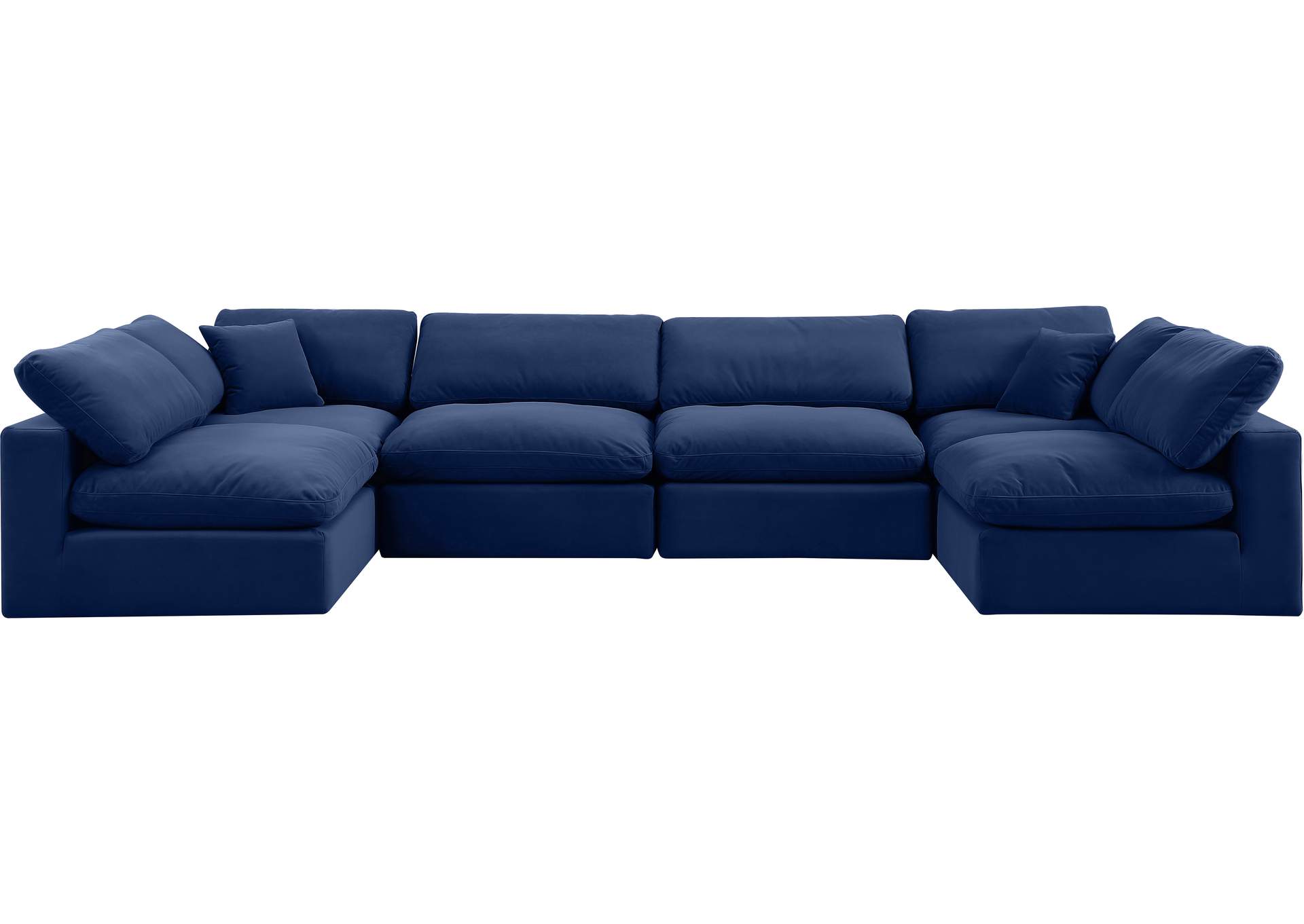Comfy Navy Velvet Modular Sectional,Meridian Furniture