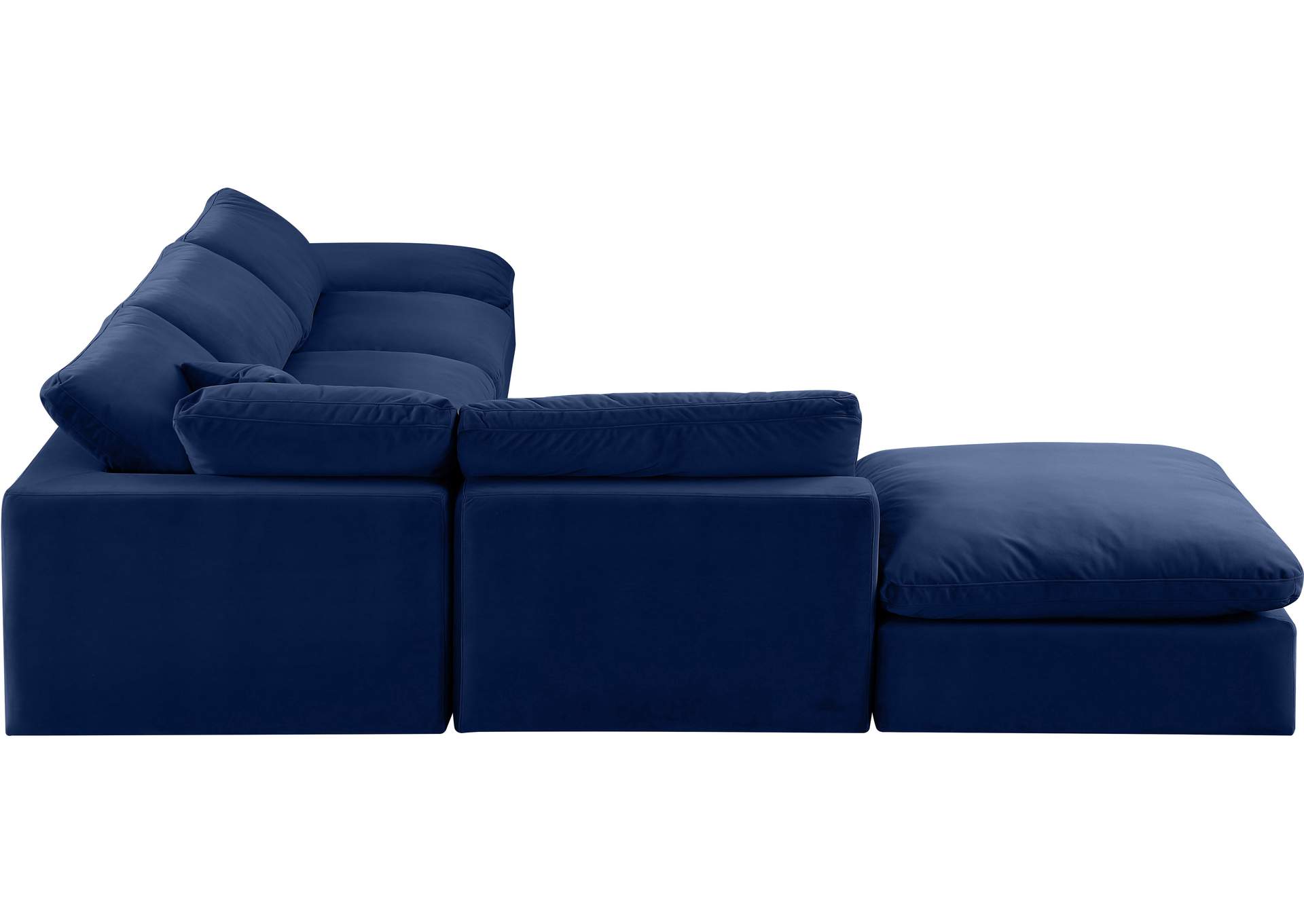Comfy Navy Velvet Modular Sectional,Meridian Furniture