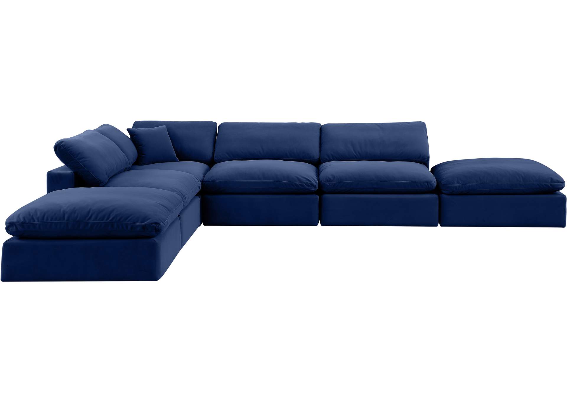 Comfy Navy Velvet Modular Sectional,Meridian Furniture