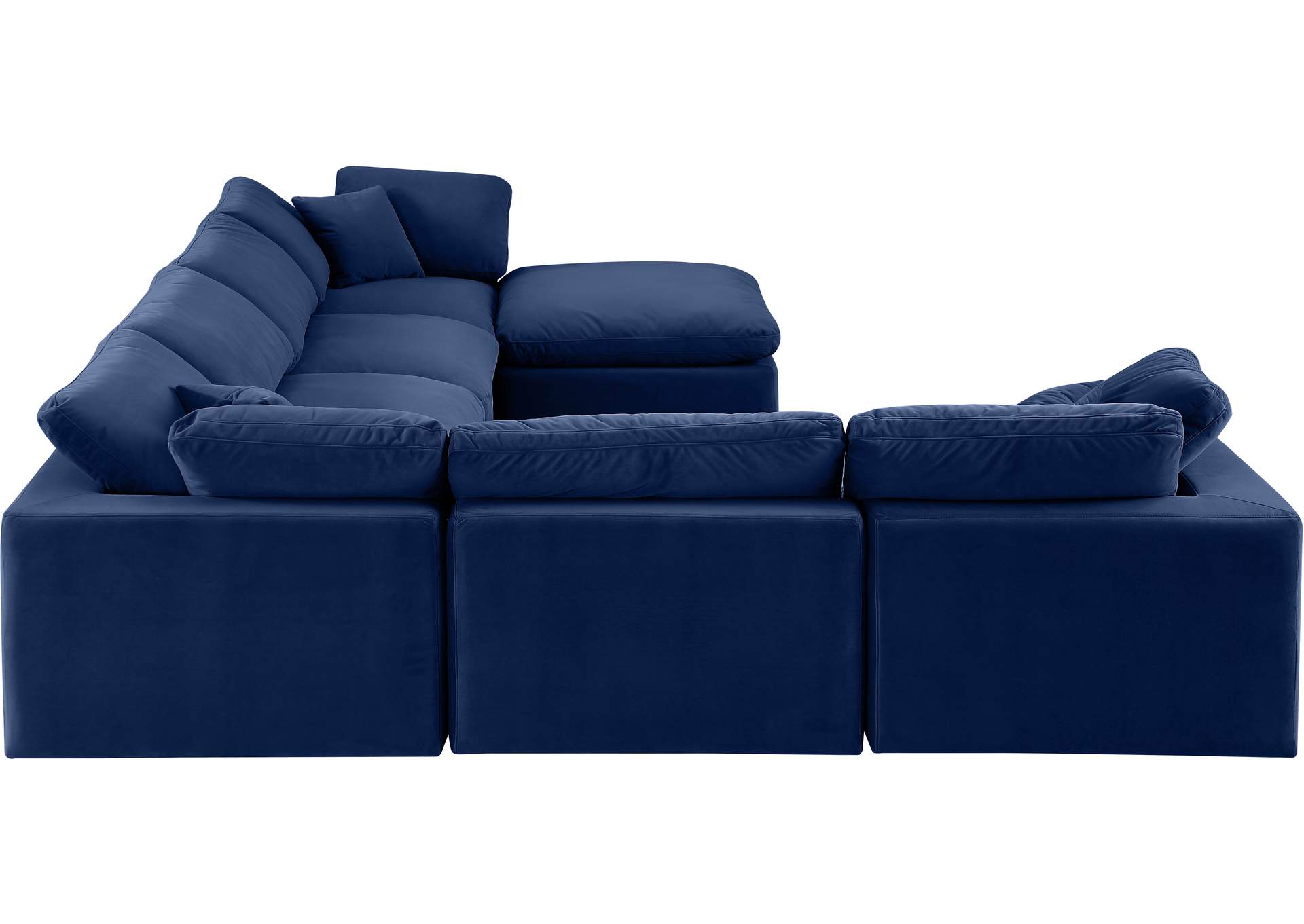 Comfy Navy Velvet Modular Sectional,Meridian Furniture