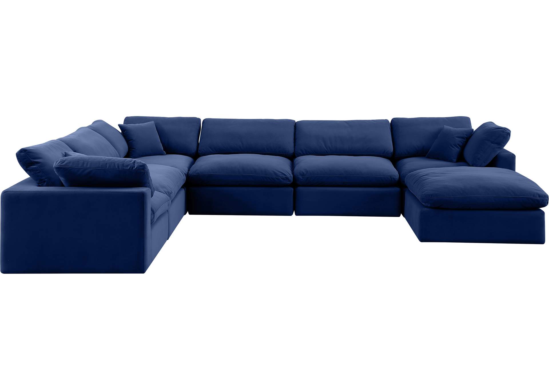 Comfy Navy Velvet Modular Sectional,Meridian Furniture