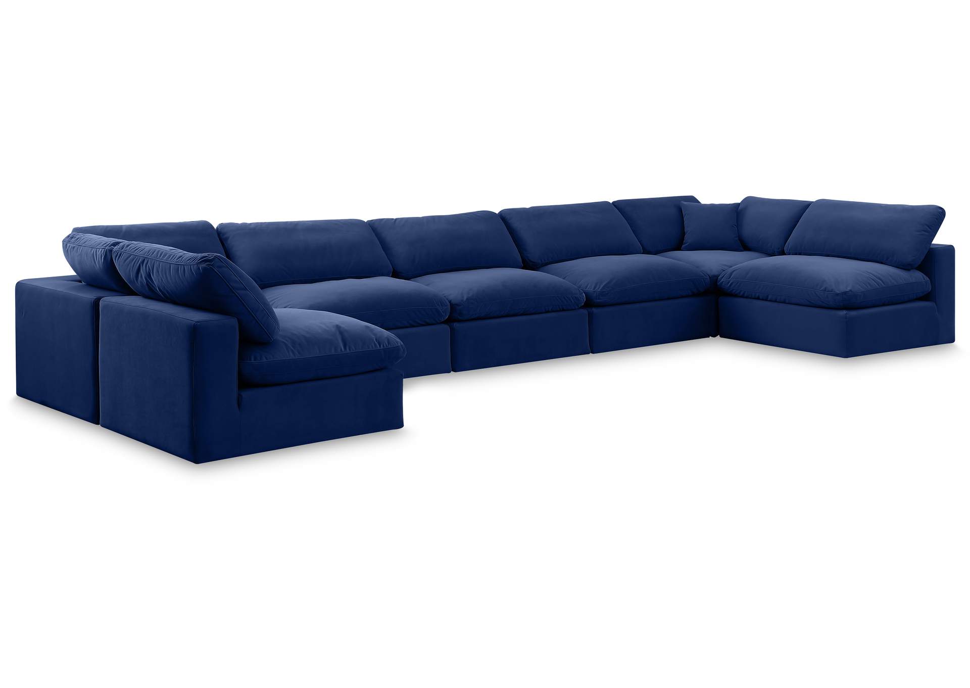 Comfy Navy Velvet Modular Sectional,Meridian Furniture