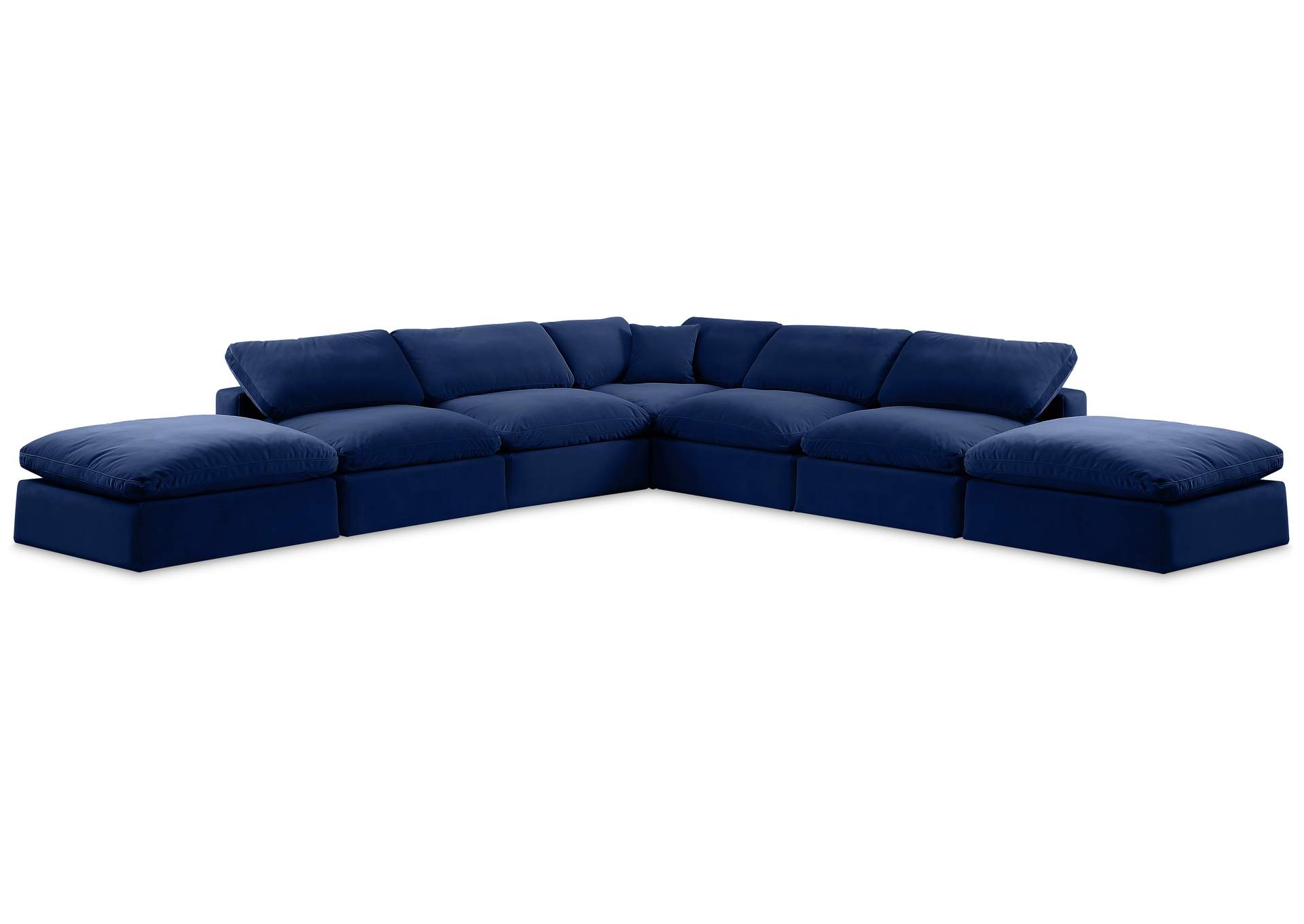 Comfy Navy Velvet Modular Sectional,Meridian Furniture