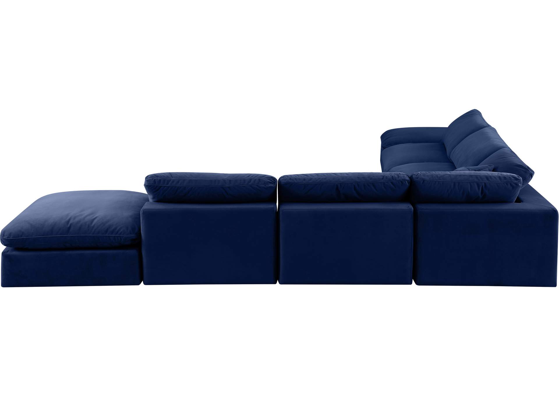 Comfy Navy Velvet Modular Sectional,Meridian Furniture